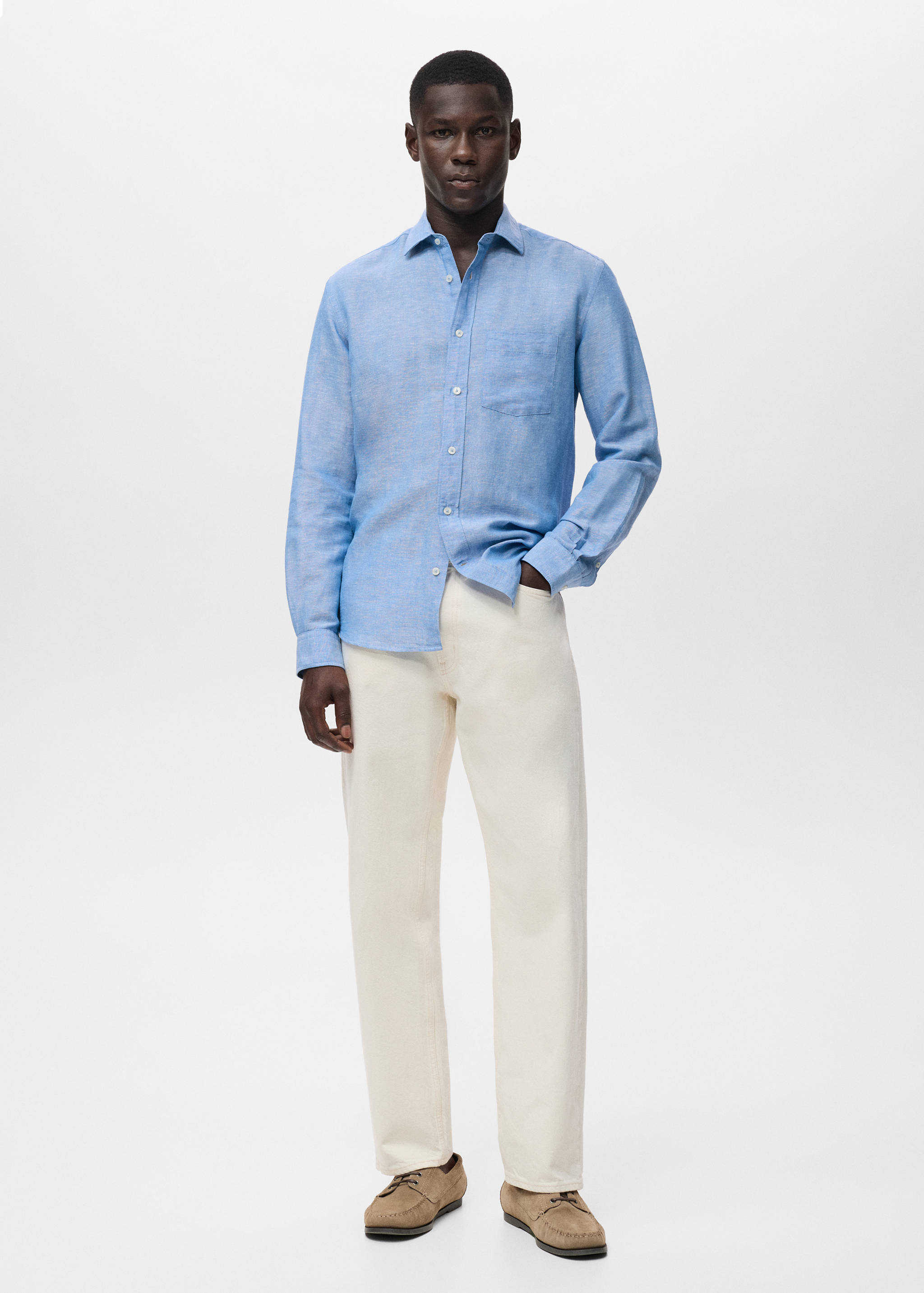 Pocket linen shirt - General plane