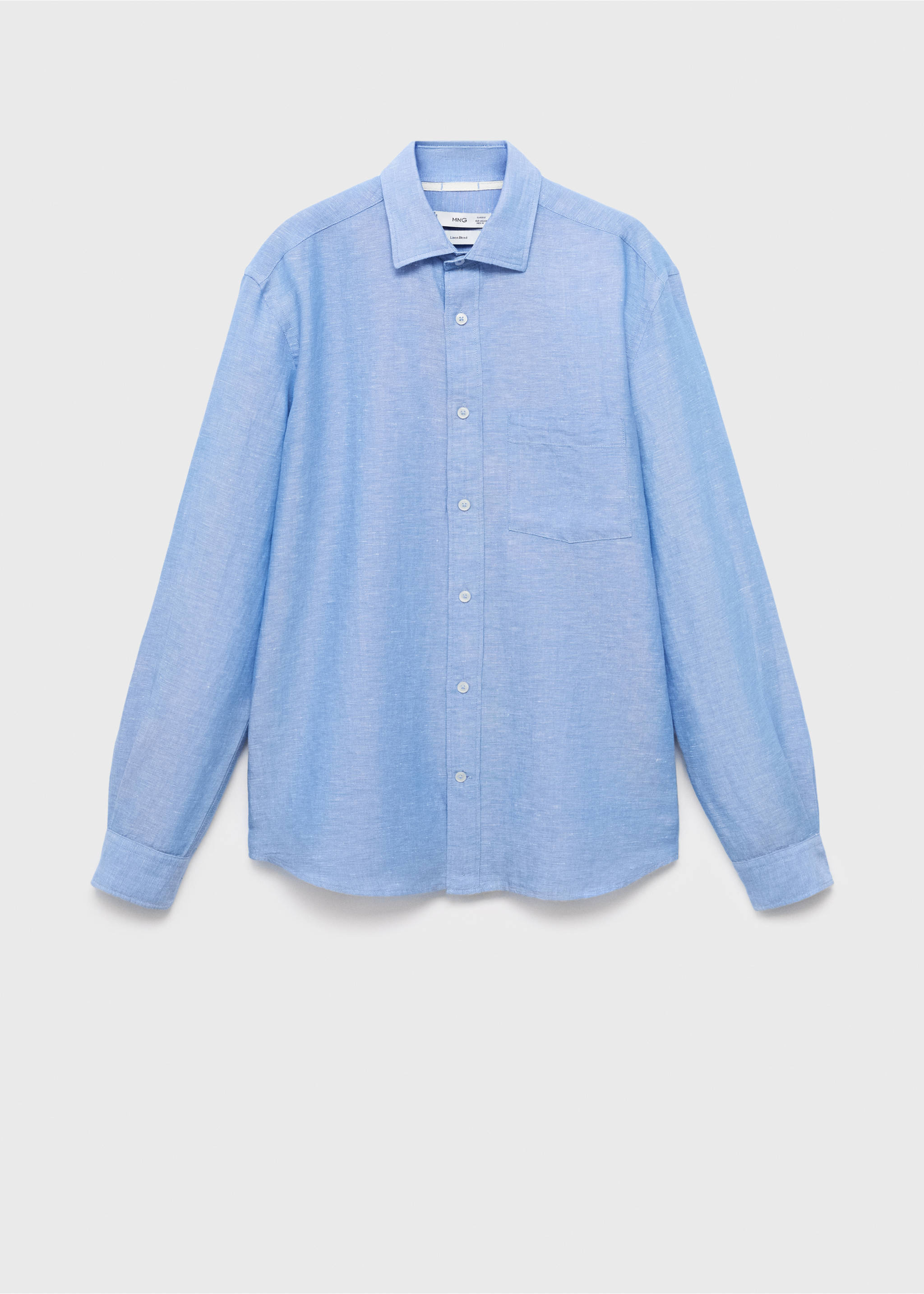 Chemise lin poche - Article sans modèle, Bleu indigo. Ref: 17091247-00.