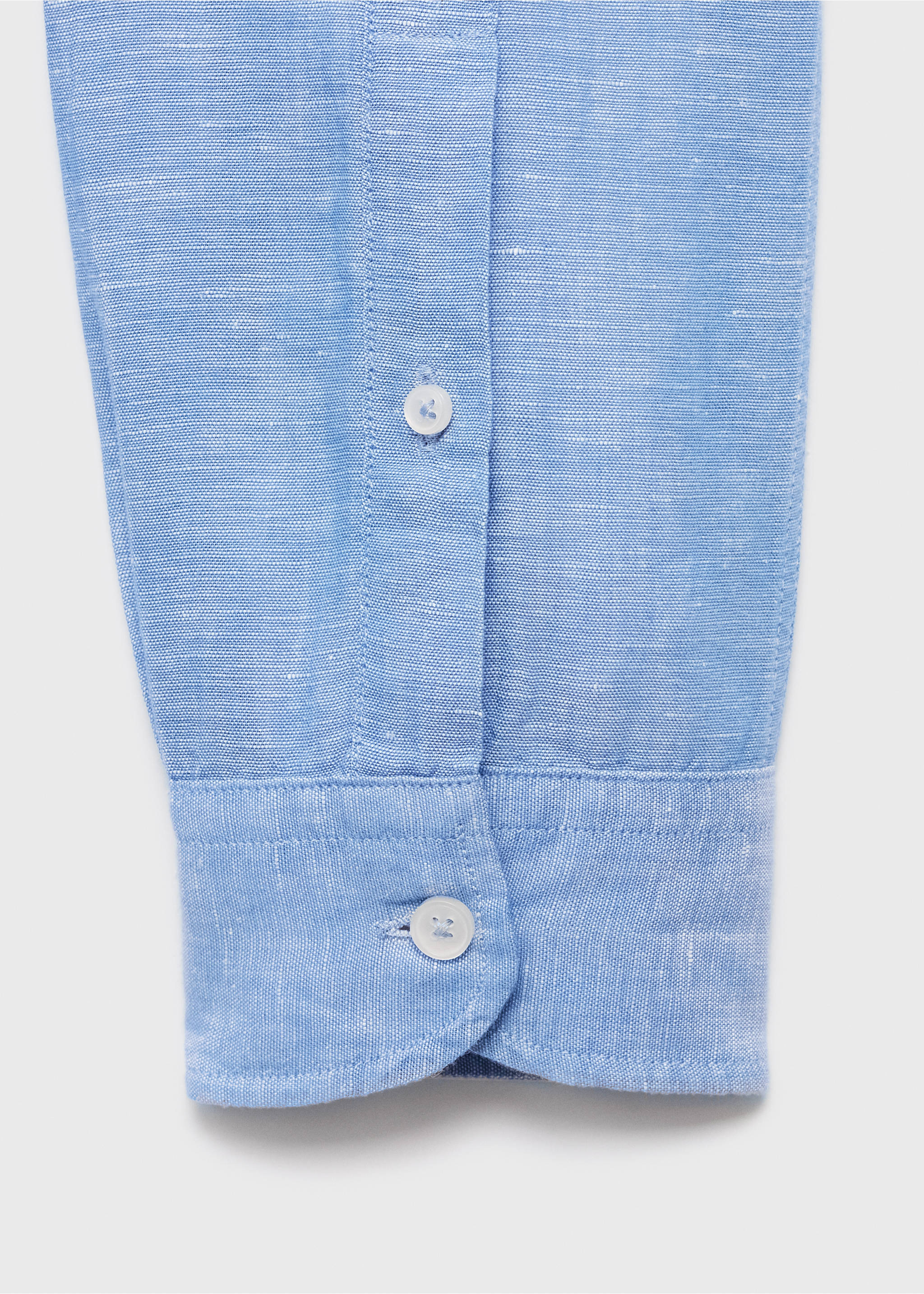 Chemise lin poche - Détail de l'article 8, Bleu indigo. Ref: 17091247-00.