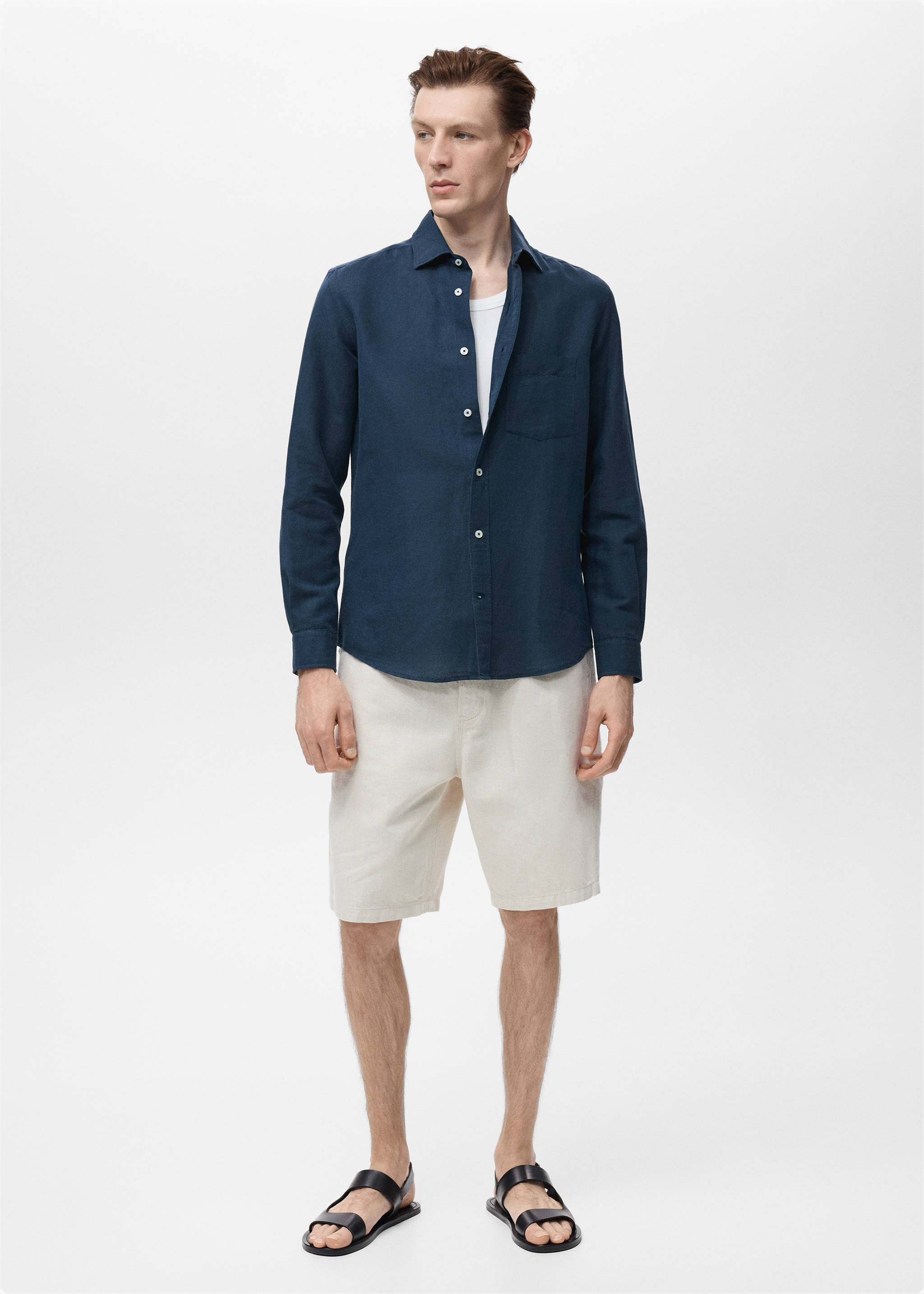 Pocket linen shirt - General plane