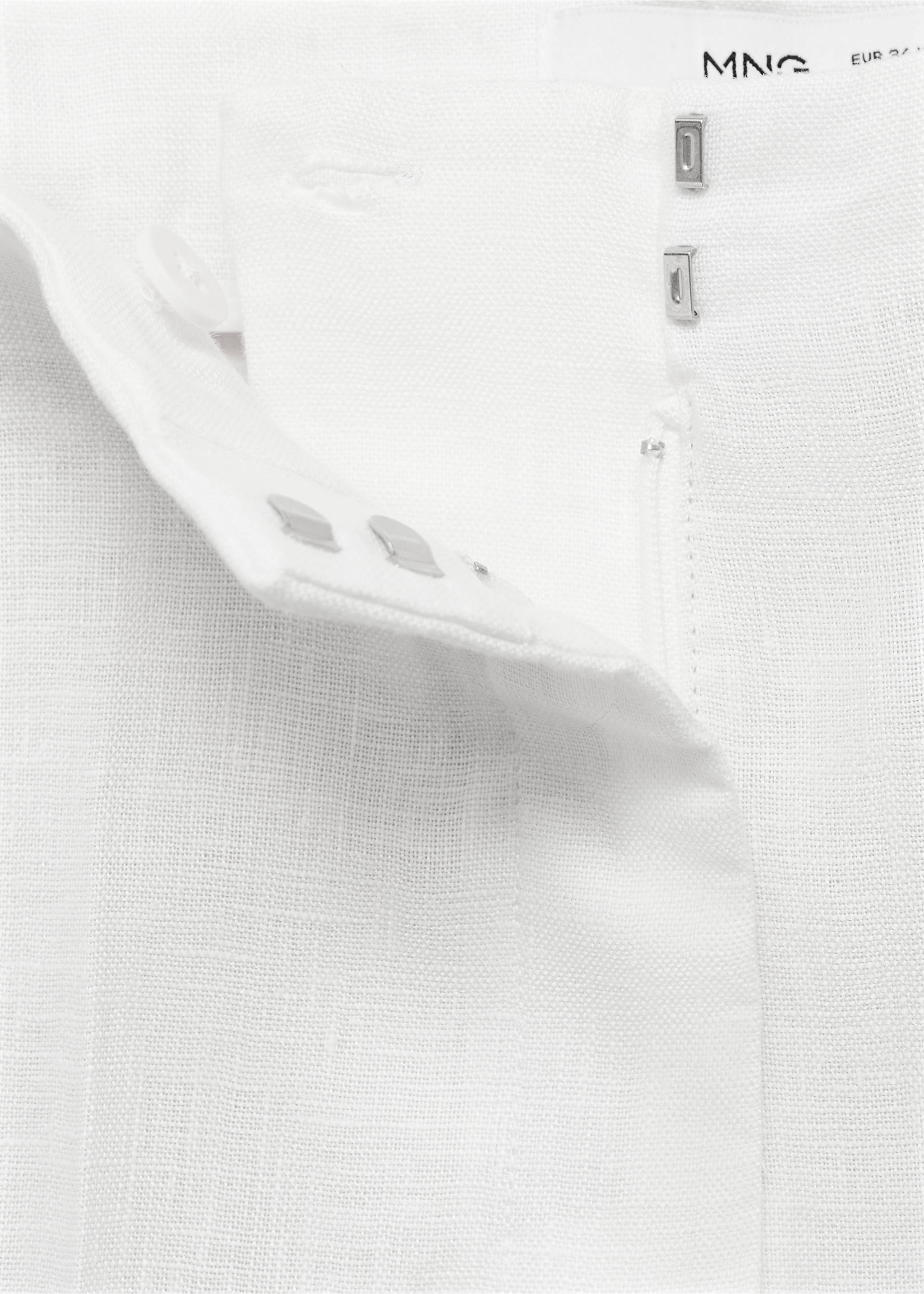 Linen straight-fit mid-rise shorts - Details of the article 0, Off White. Ref: 17091248-00.