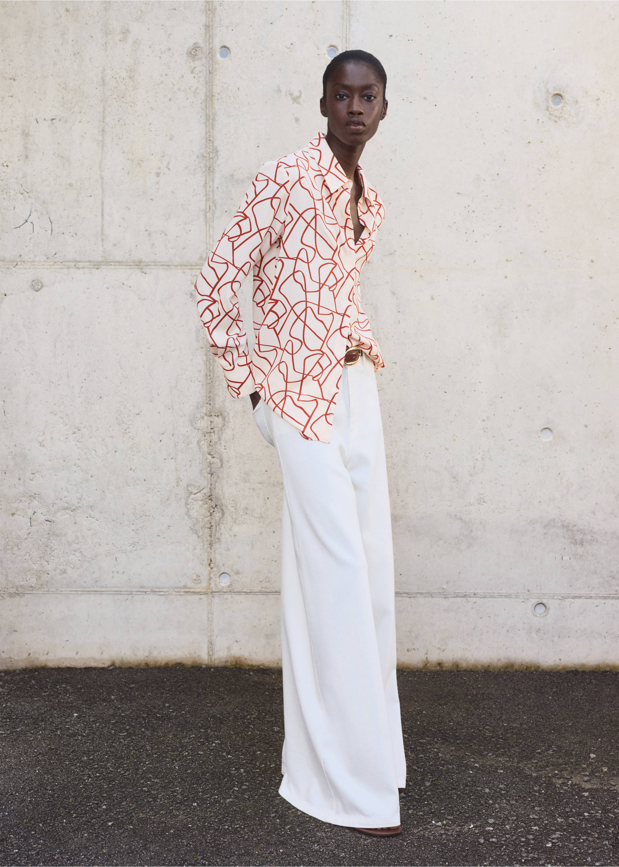 Shirt with abstract print - General plane, Russet. Ref: 17091255-00.