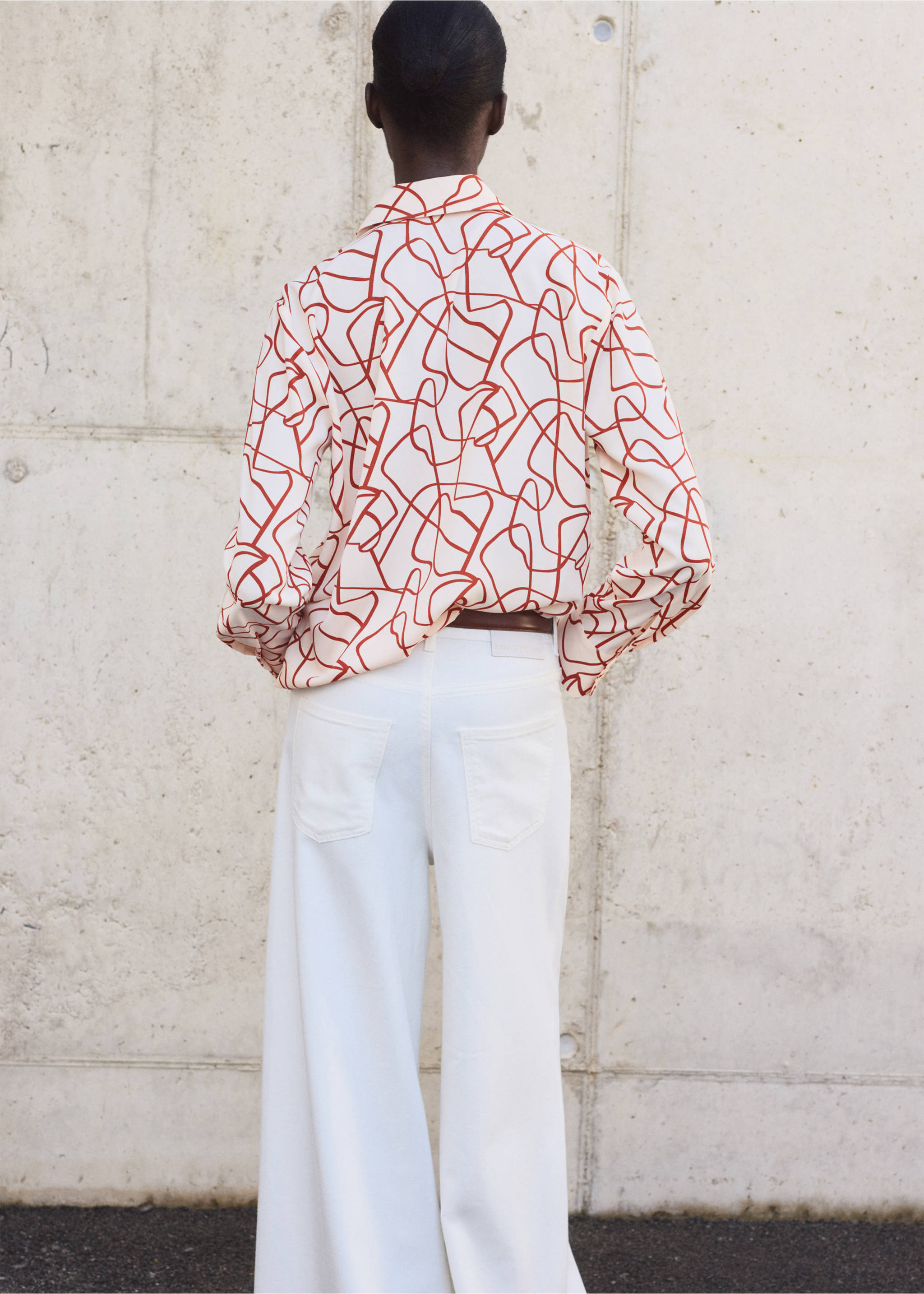 Shirt with abstract print - Reverse of the article, Russet. Ref: 17091255-00.