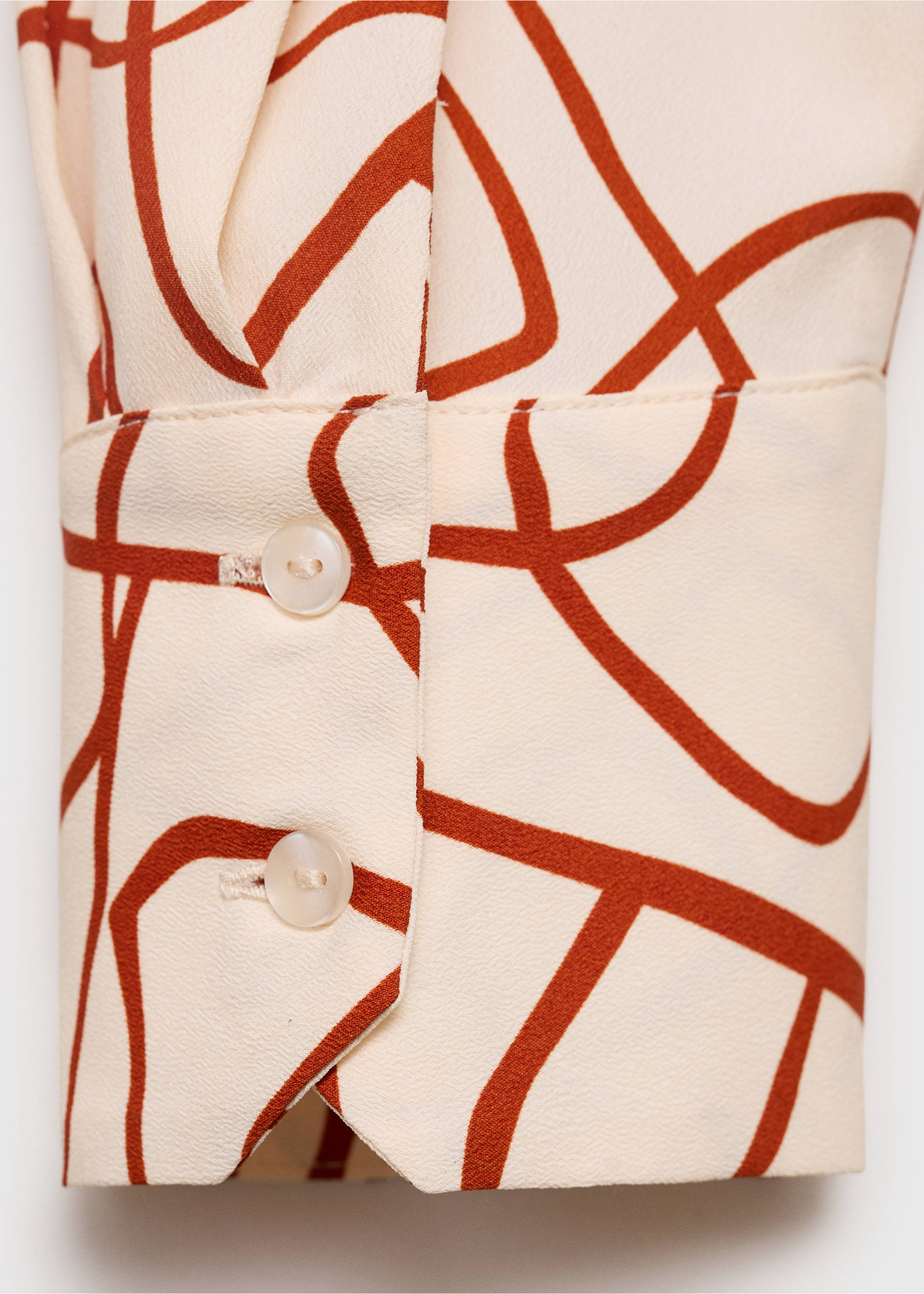 Shirt with abstract print - Details of the article 0, Russet. Ref: 17091255-00.