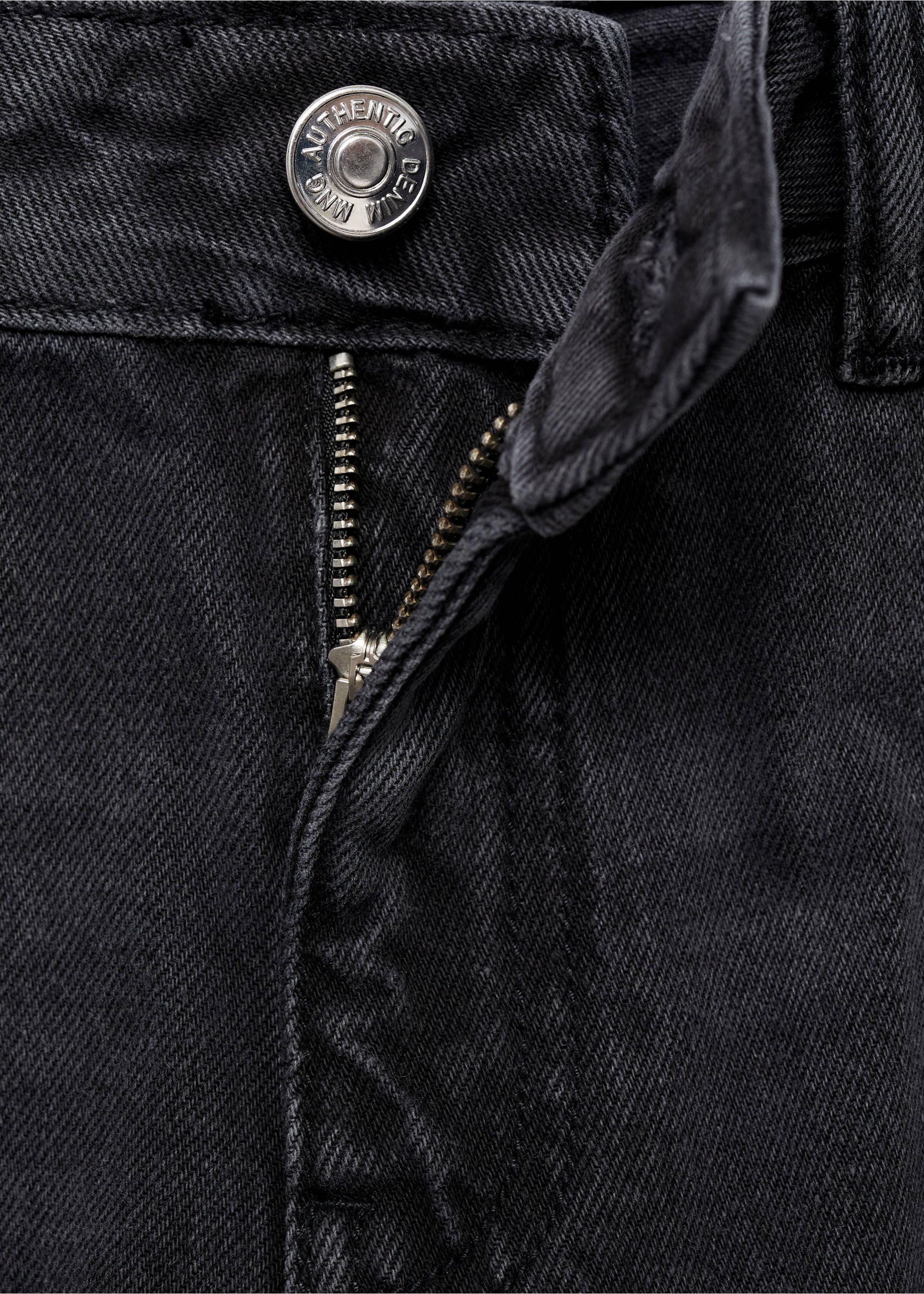 Jeans straight Nieten - Detail des Artikels 0, Black denim. Ref: 17091256-00.