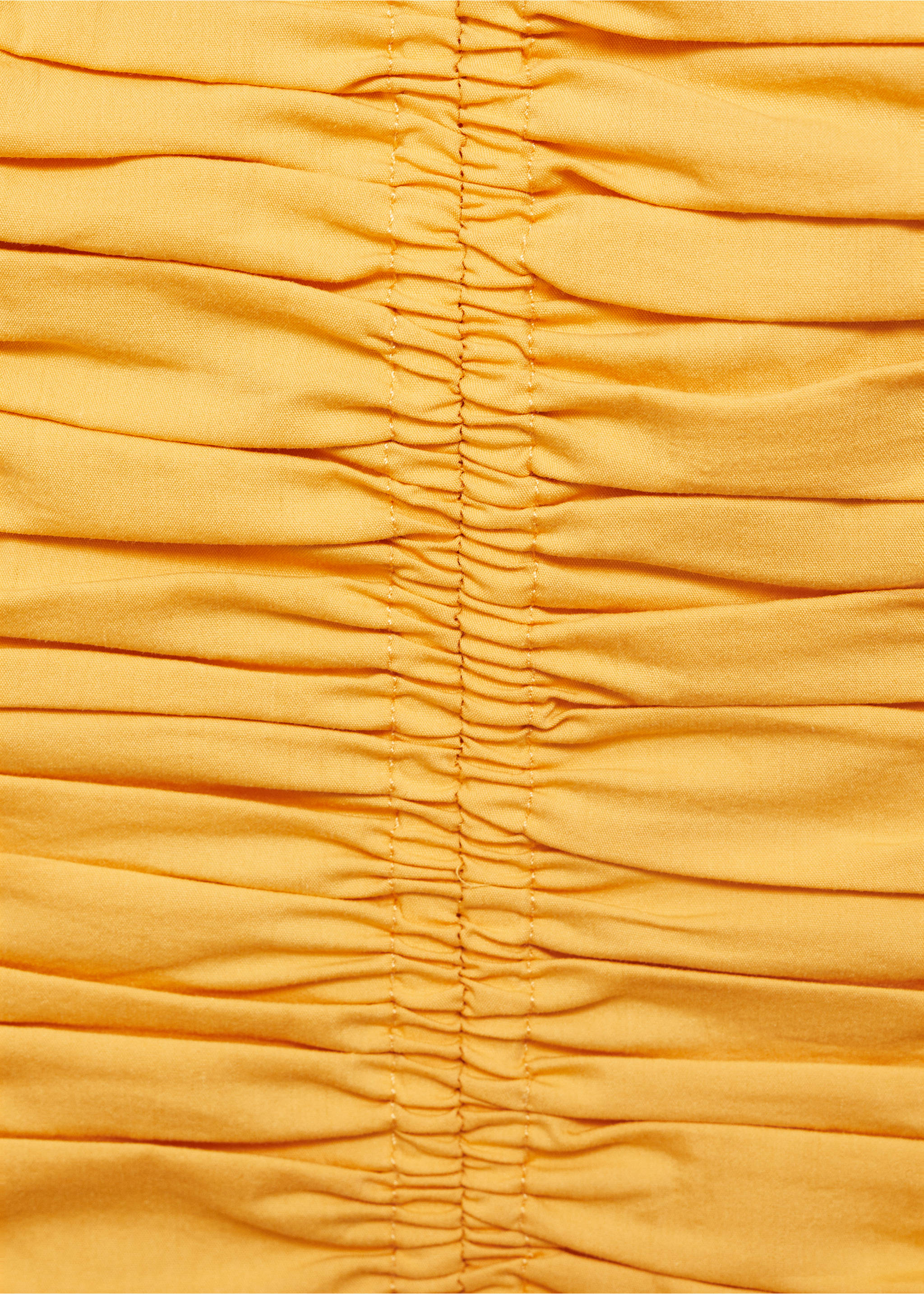 Ruched strapless top - Details of the article 0, Mustard. Ref: 17091259-00.