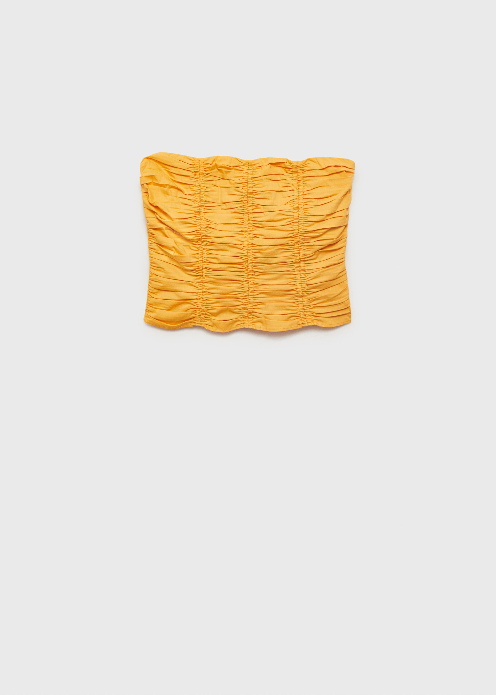 Ruched strapless top - Article without model, Mustard. Ref: 17091259-00.