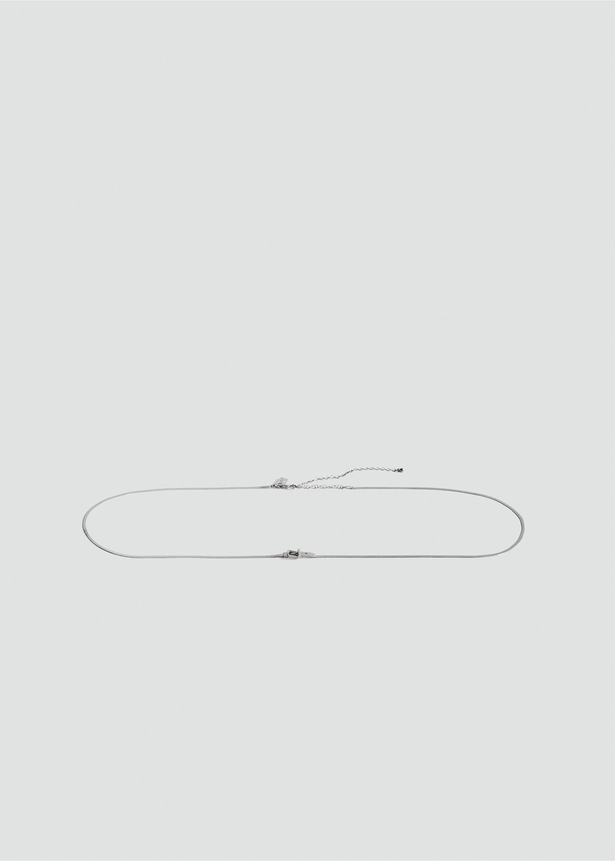 Thin metal belt with buckle - Article without model, Silver. Ref: 17091260-00.