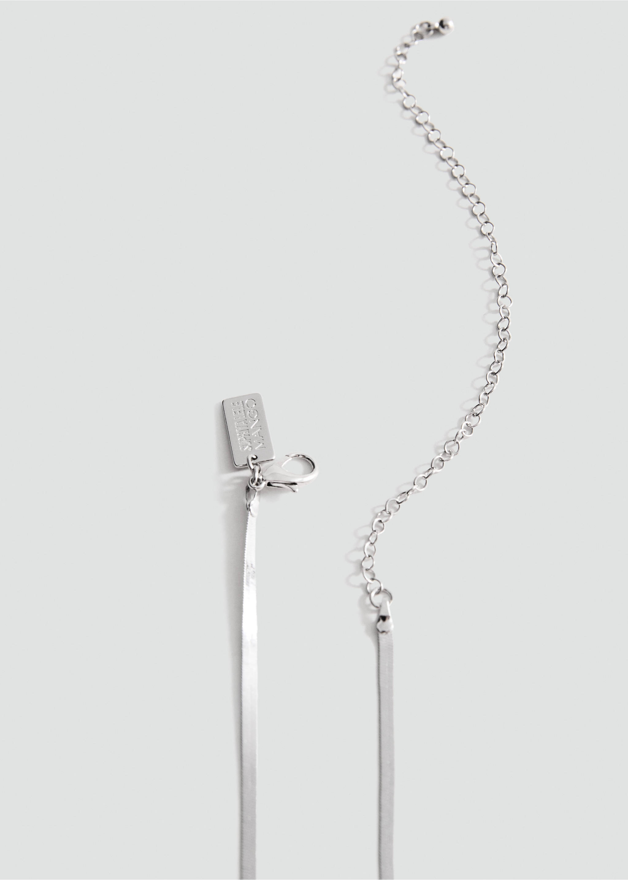 Thin metal belt with buckle - Details of the article 1, Silver. Ref: 17091260-00.