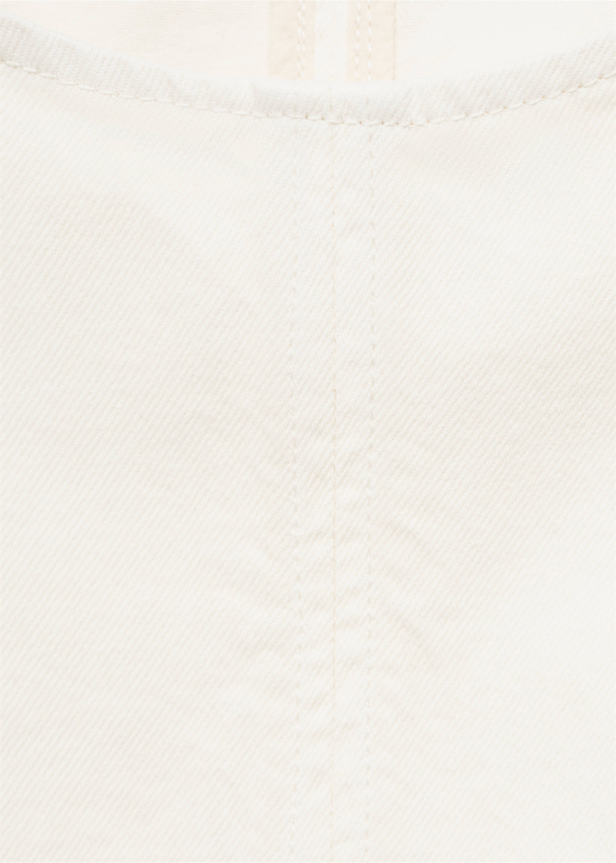 Denim crop top with buckle closure - Details of the article 8, Off White. Ref: 17091267-00.