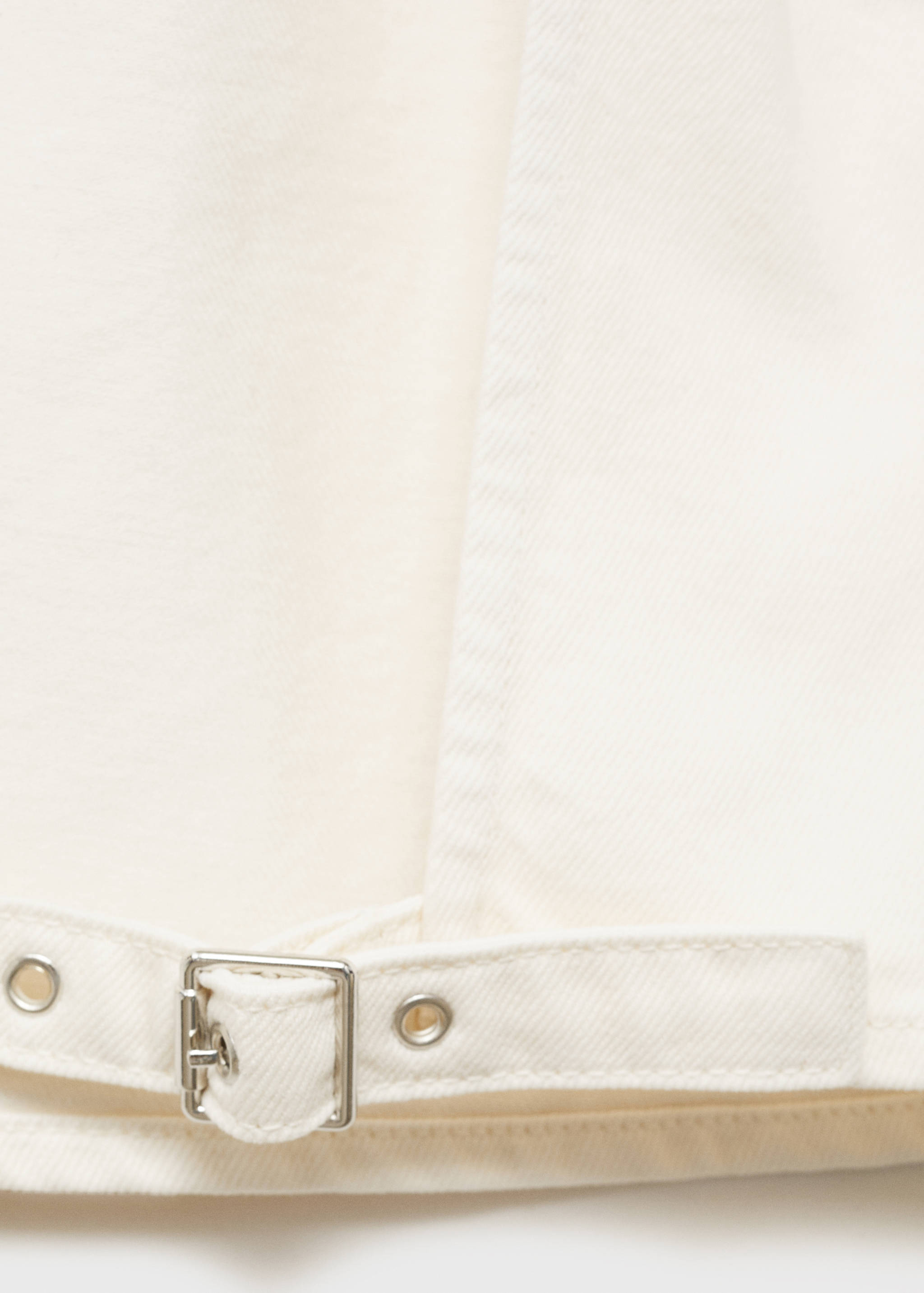 Denim crop top with buckle closure - Details of the article 0