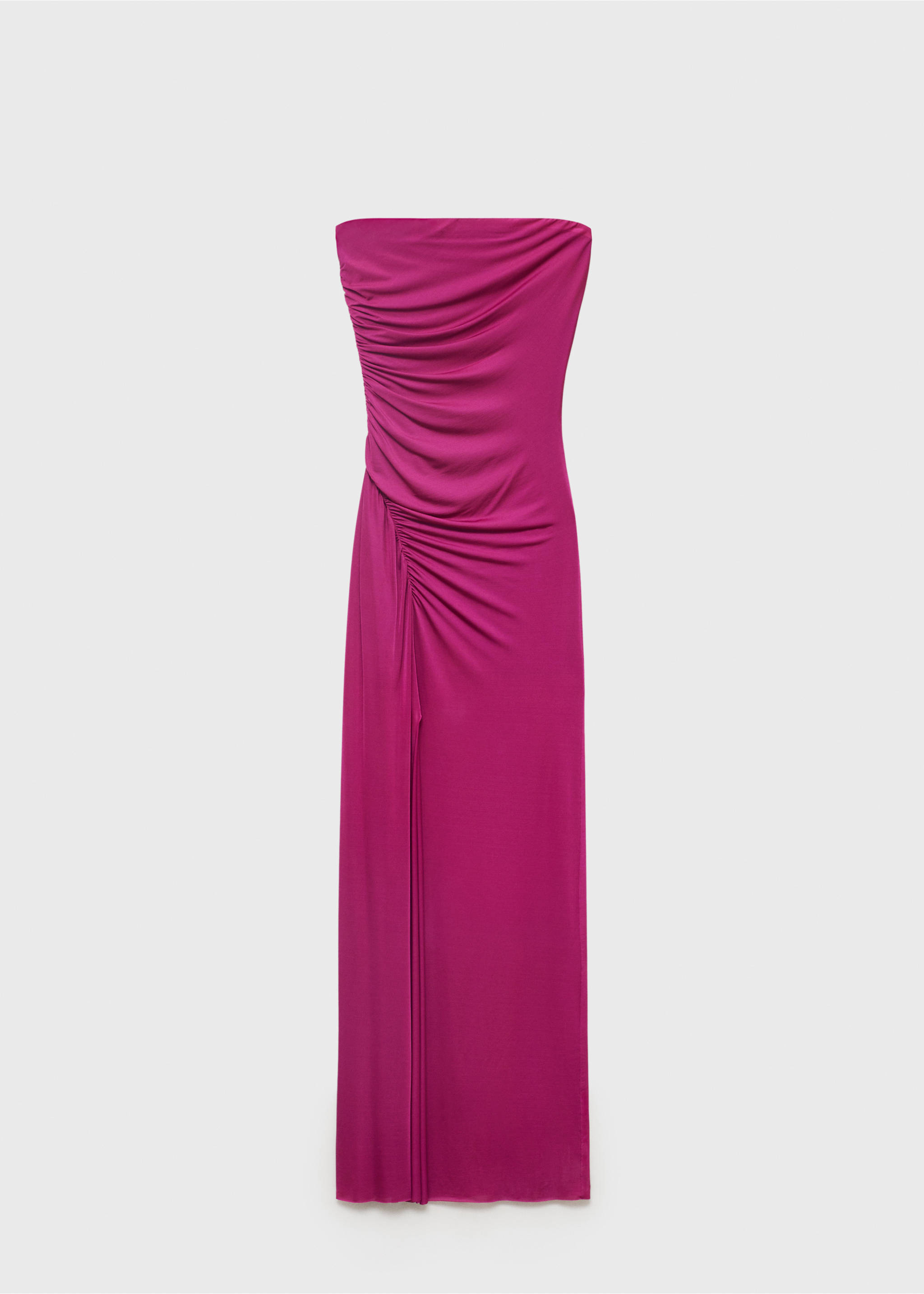 Draped strapless dress - Article without model, Fuchsia. Ref: 17091270-00.