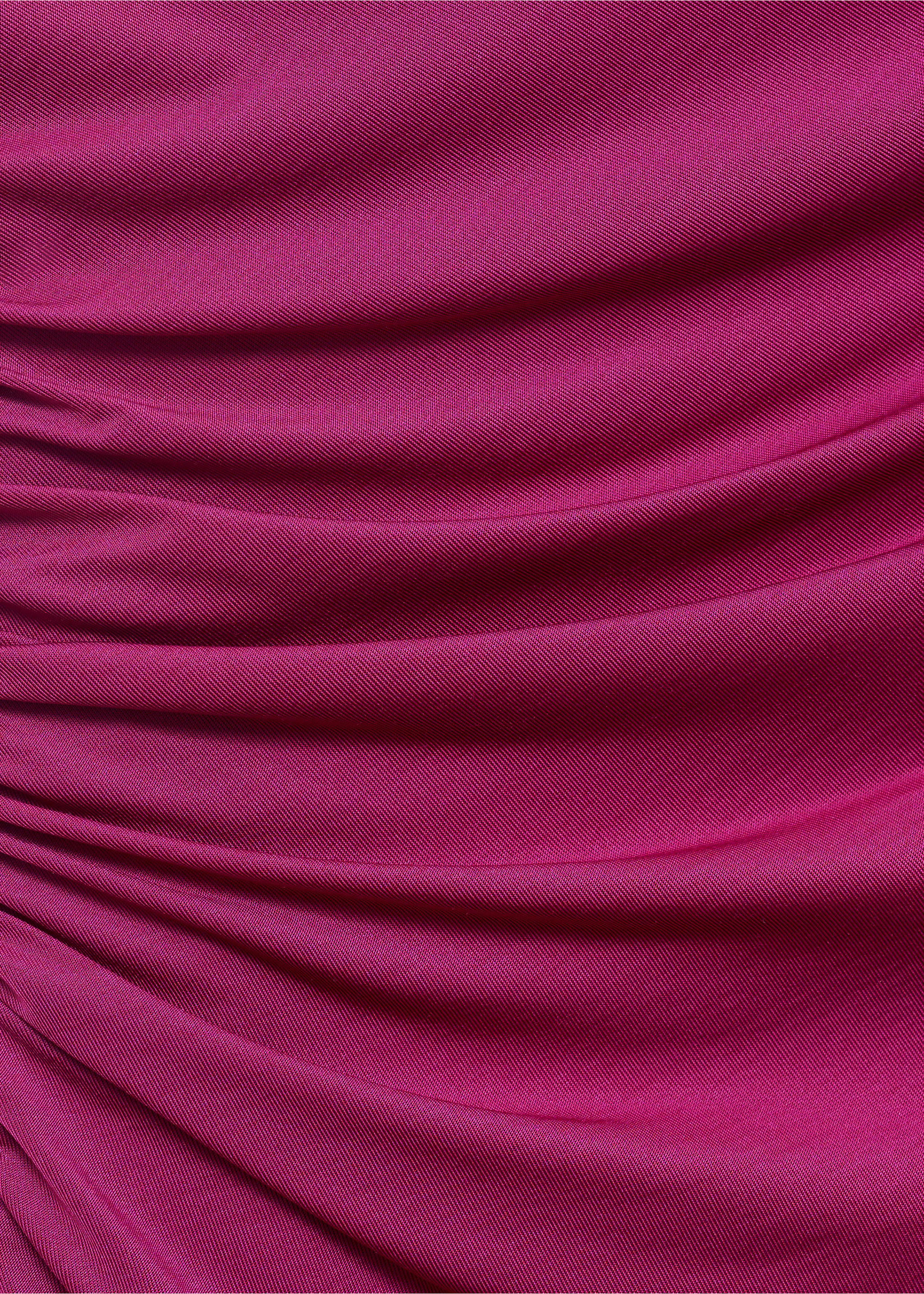 Draped strapless dress - Details of the article 8, Fuchsia. Ref: 17091270-00.