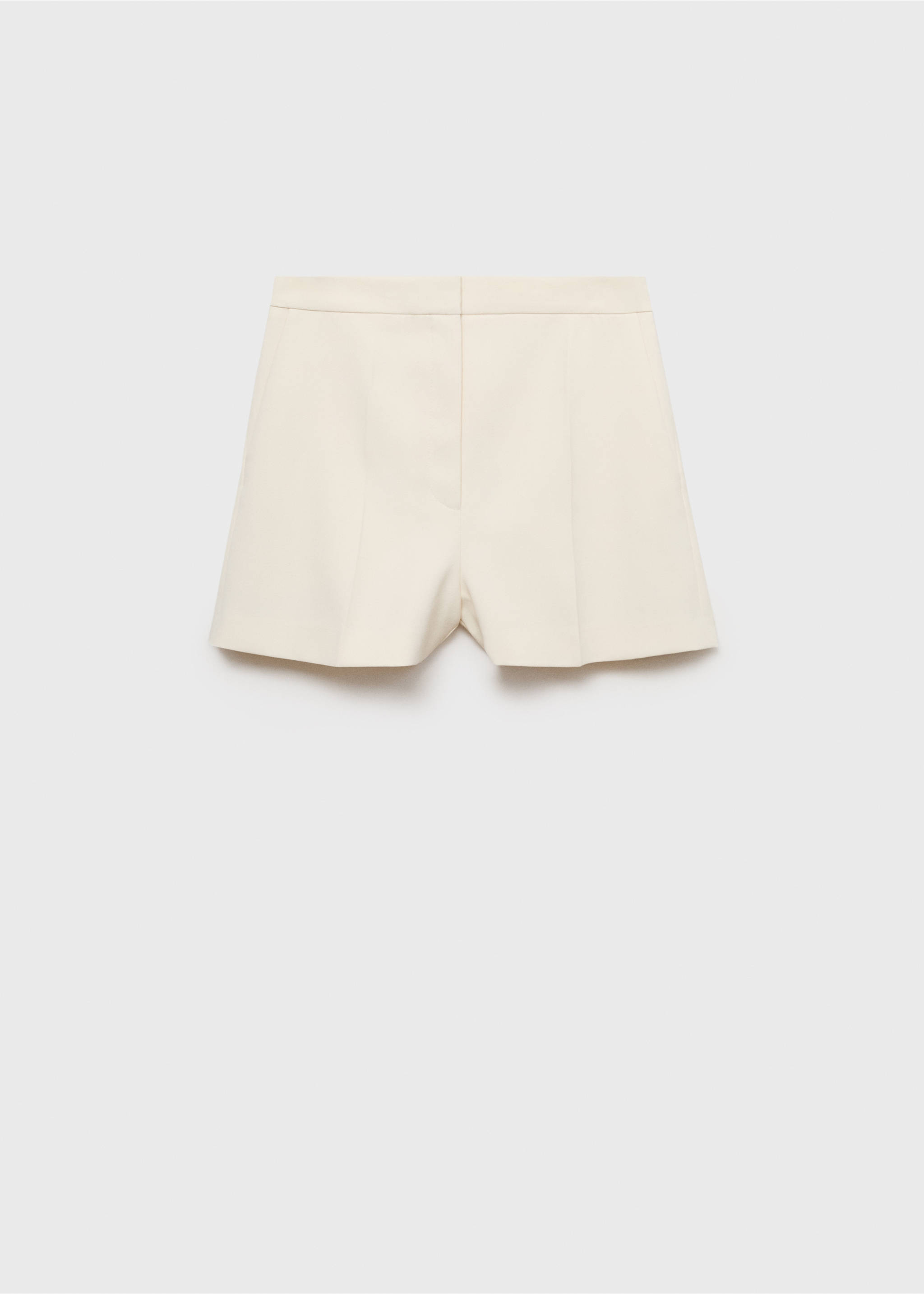Gerade Shorts mit mittlerer Bundhöhe - Artikel ohne Model, Ecru. Ref: 17091271-00.