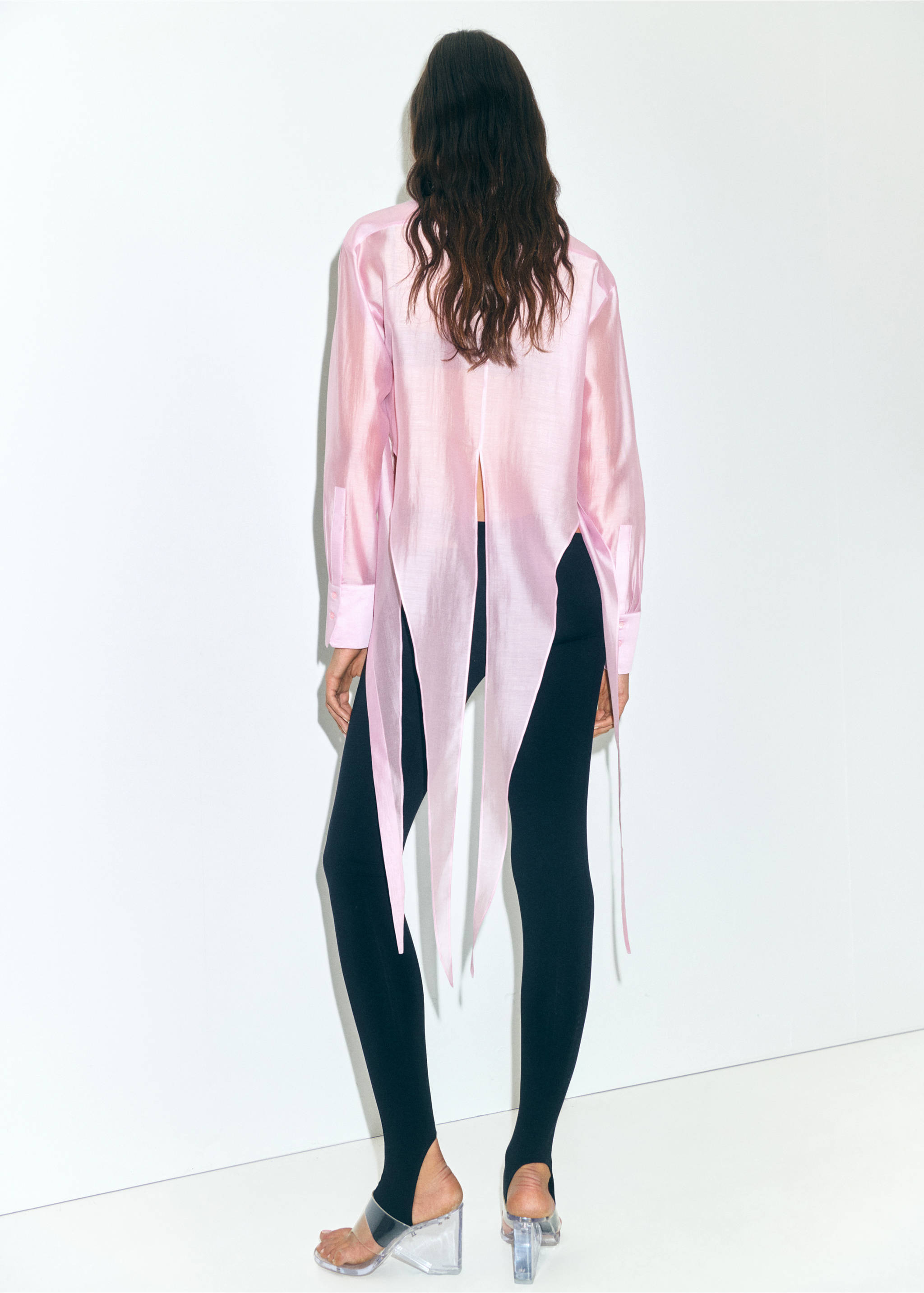 Lyocell shirt with peak finish - Reverse of the article, Violet. Ref: 17091274-00.