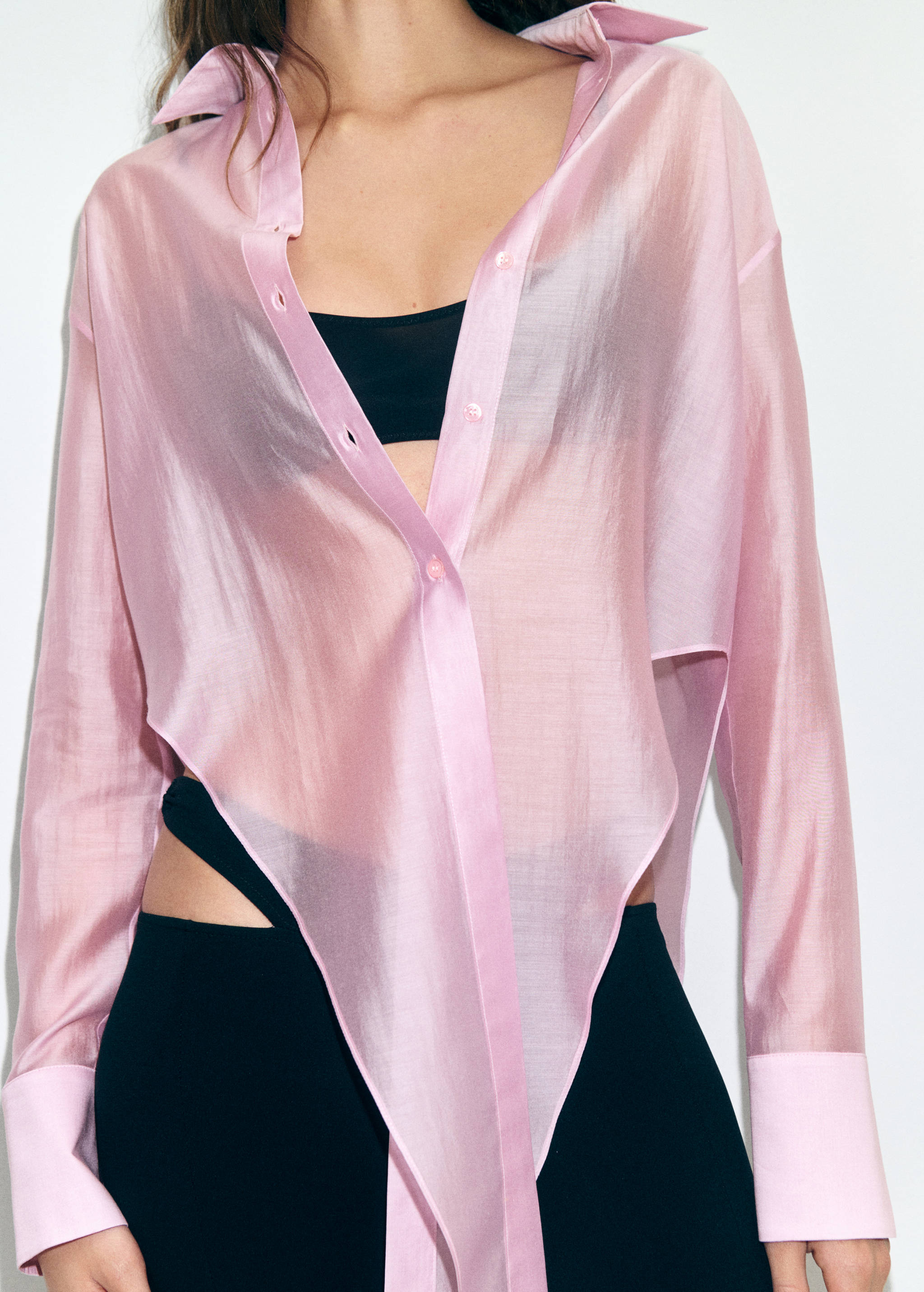 Lyocell shirt with peak finish - Details of the article 3