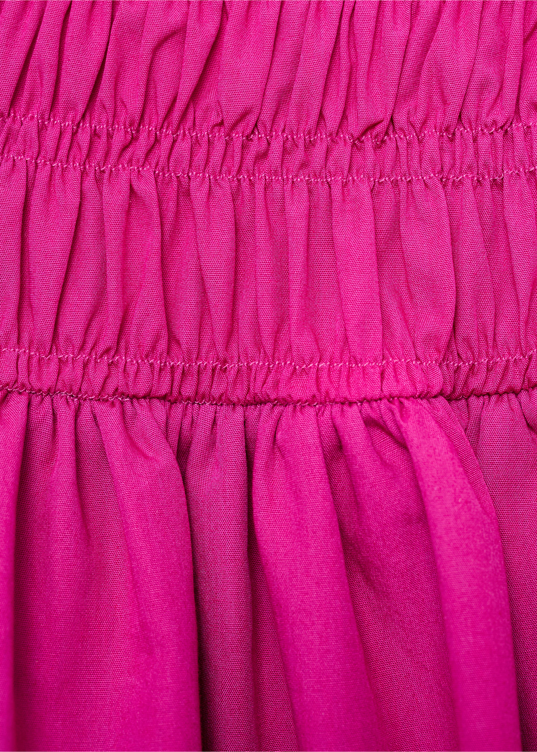 Short gathered balloon dress - Details of the article 8, Fuchsia. Ref: 17091278-00.