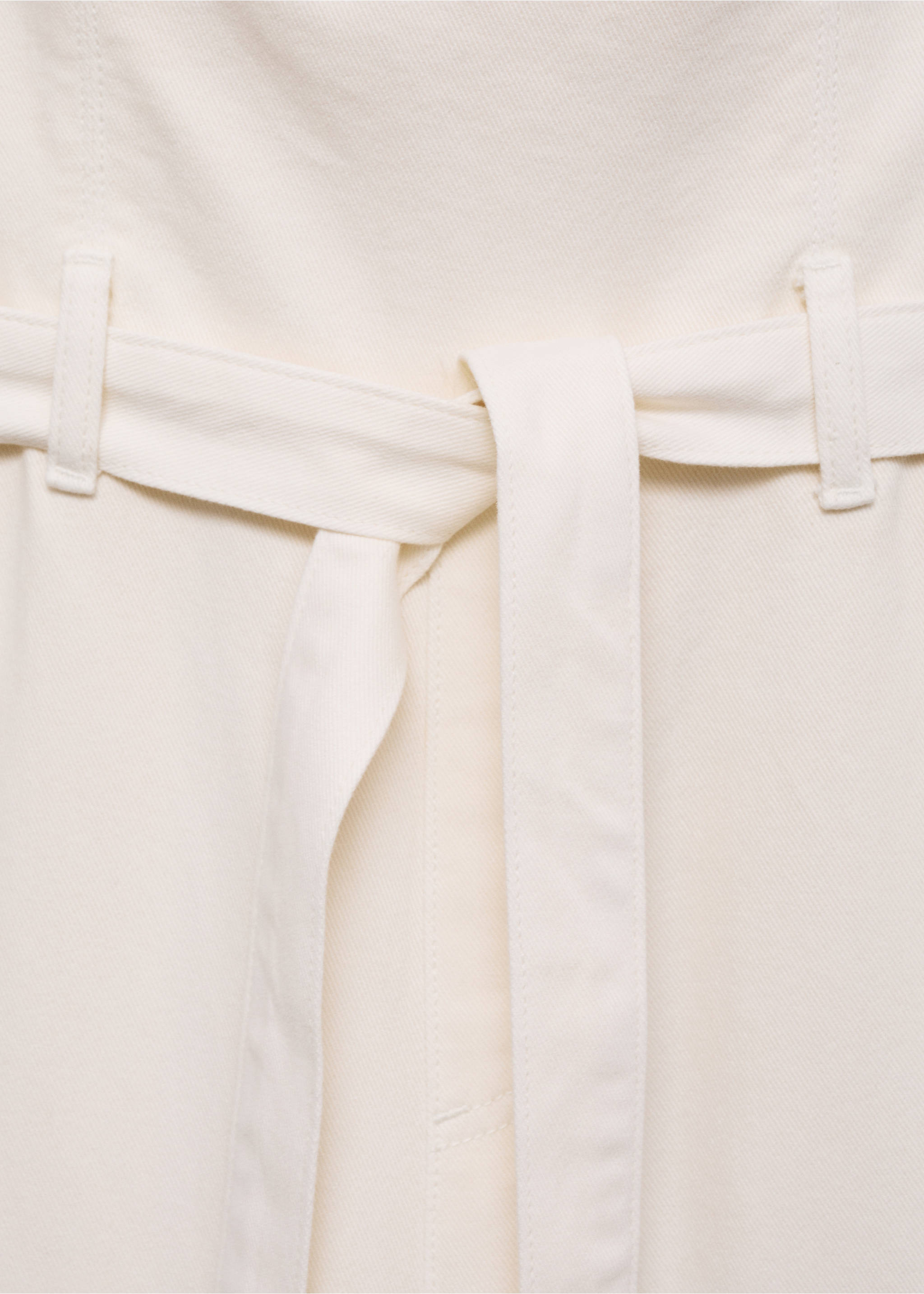 Spijkerjumpsuit met ceintuur - Detail van het artikel 0, Wit. Ref: 17091279-00.