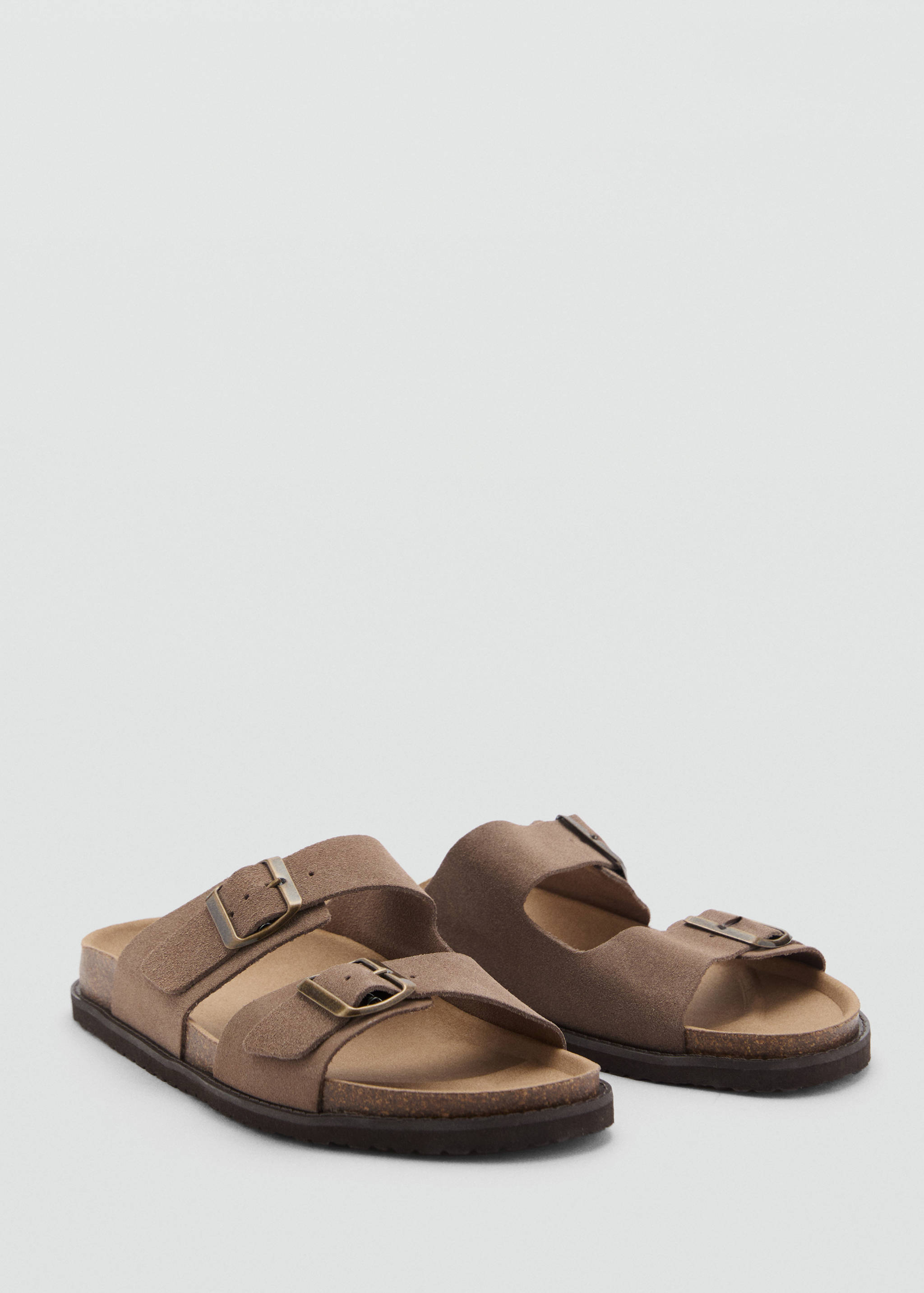 Buckles leather sandal - Medium plane