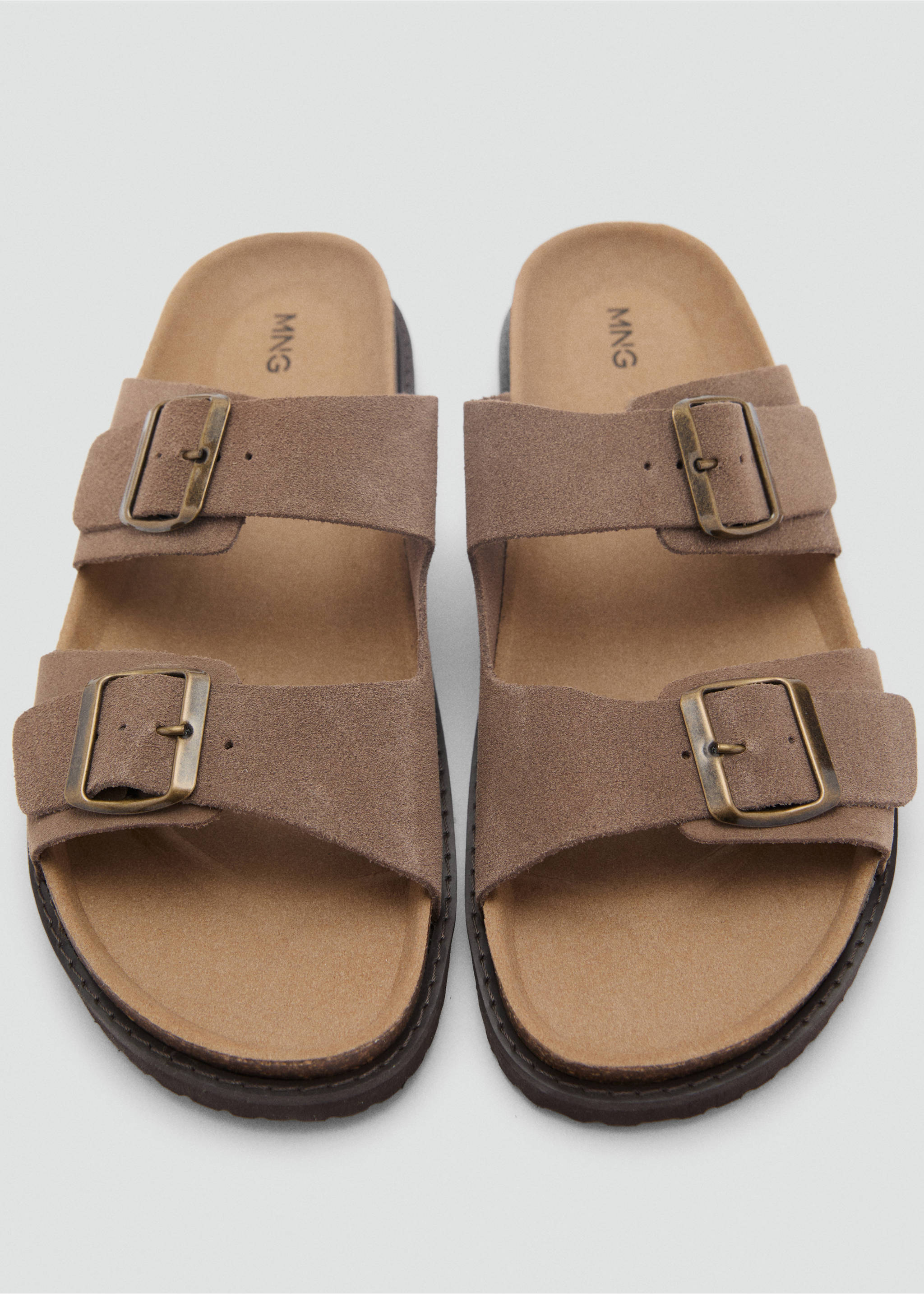 Buckles leather sandal - Details of the article 2, Medium Brown. Ref: 17091280-00.