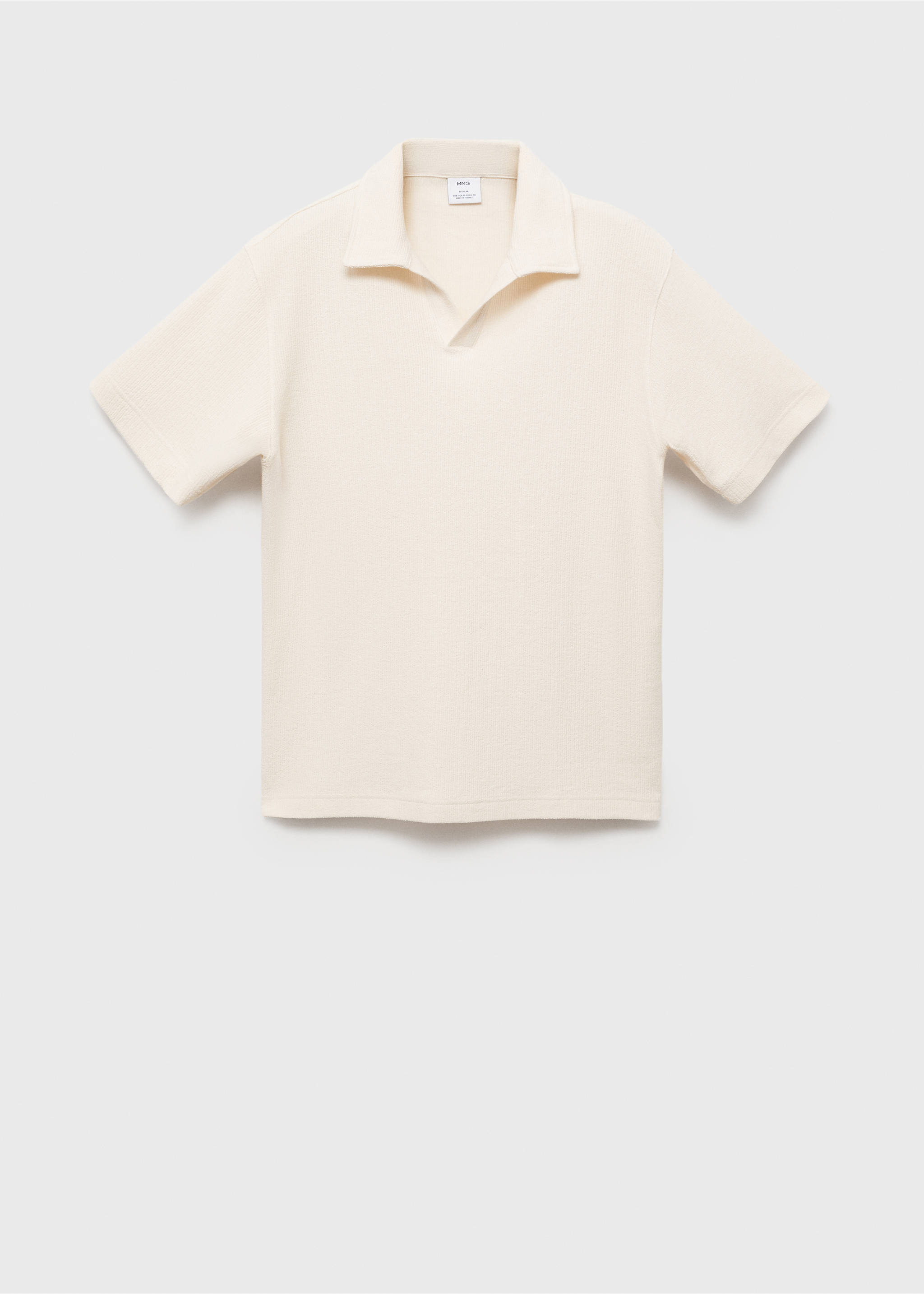 Regular-fit textured polo shirt - Article without model, Ecru. Ref: 17091290-00.