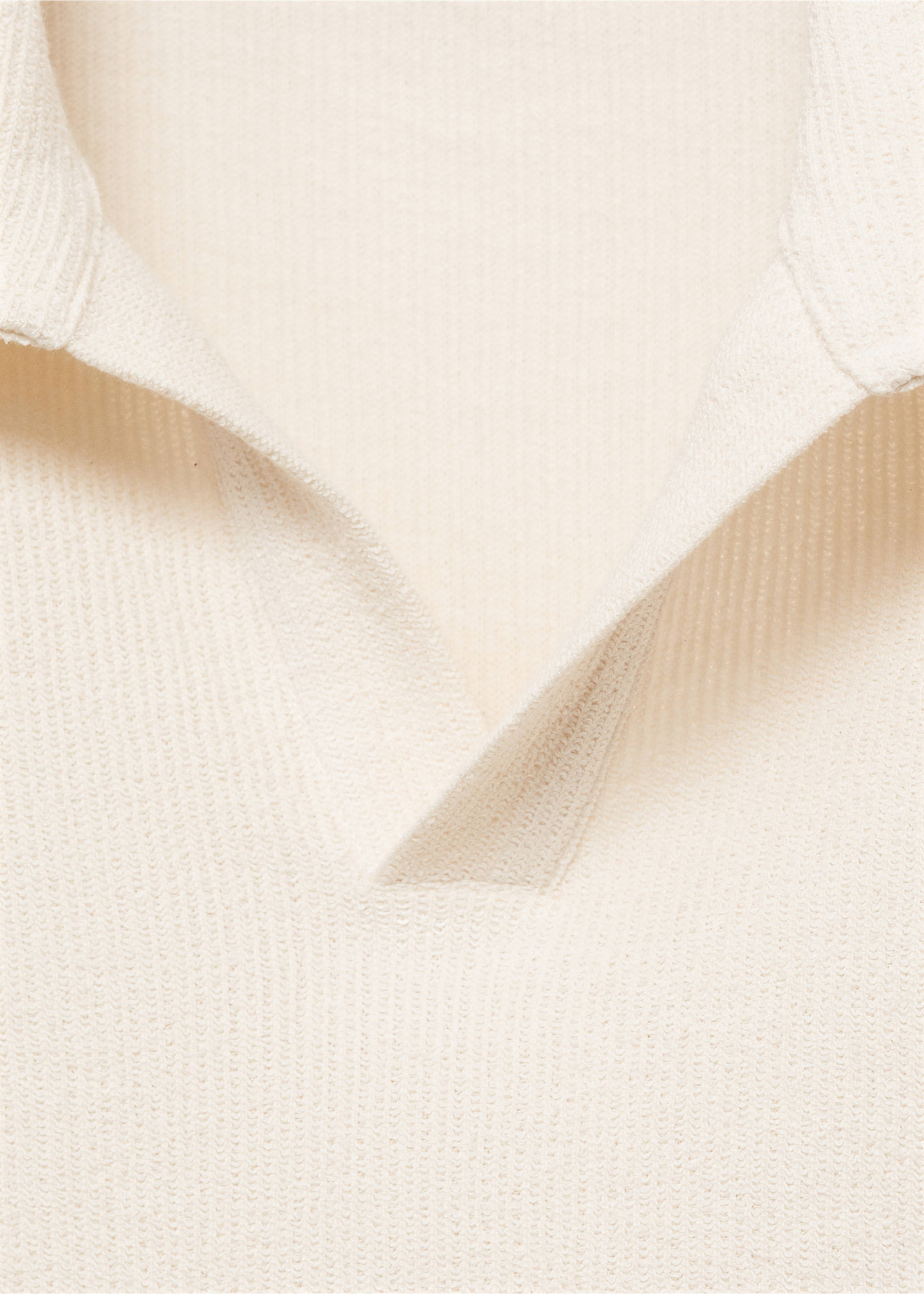 Regular-fit textured polo shirt - Details of the article 8, Ecru. Ref: 17091290-00.