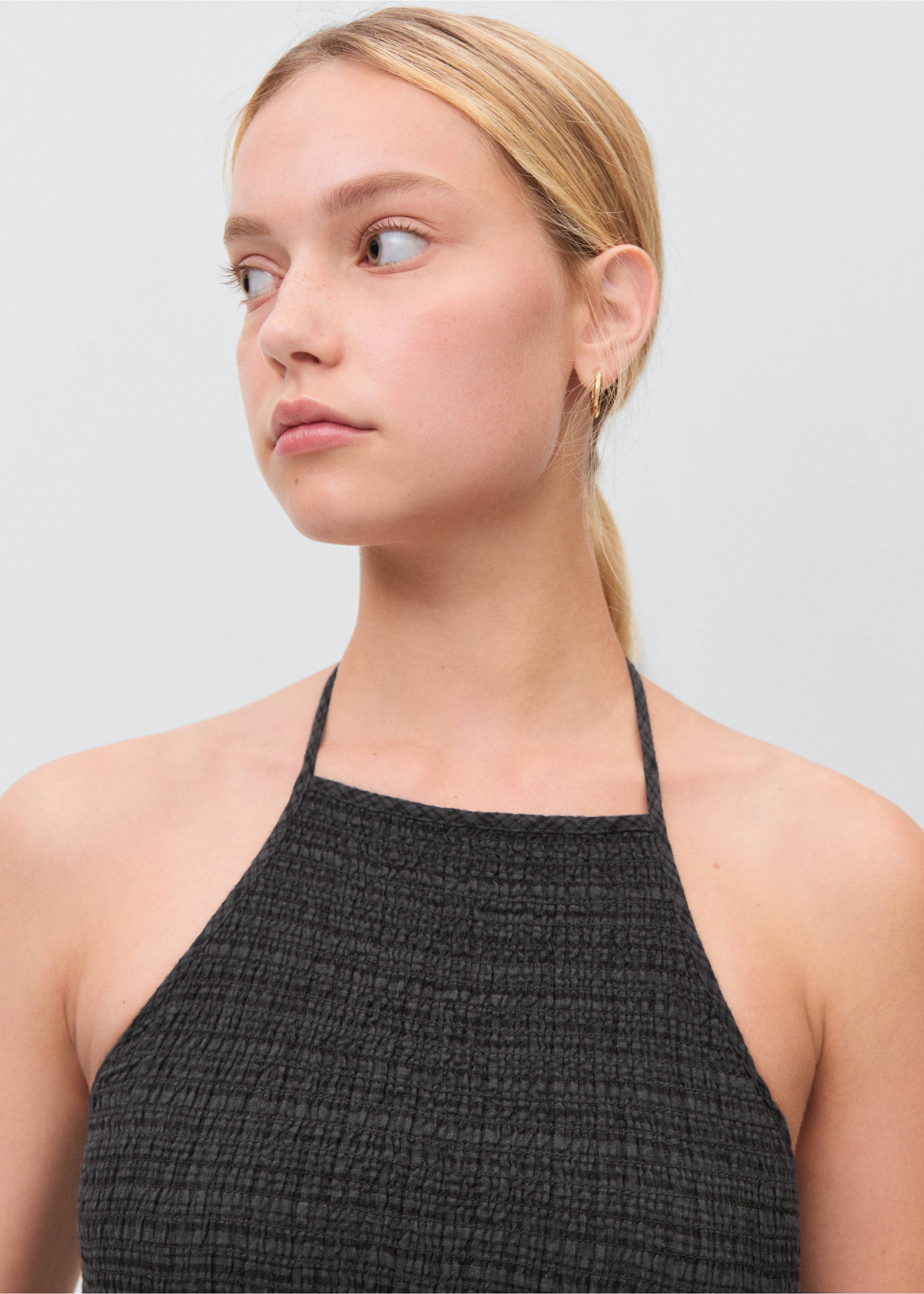 Robe longue emmanchures américaines - Détail de l'article 1, Noir. Ref: 17091513-00.