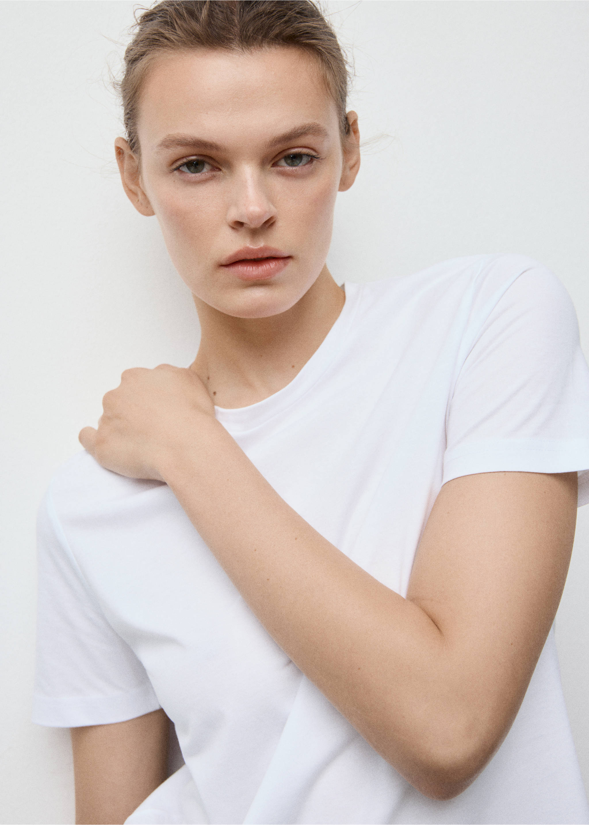 Bavlněné tričko s krátkým rukávem - Detail zboží 1, Bílá. Ref: 17091515-00.