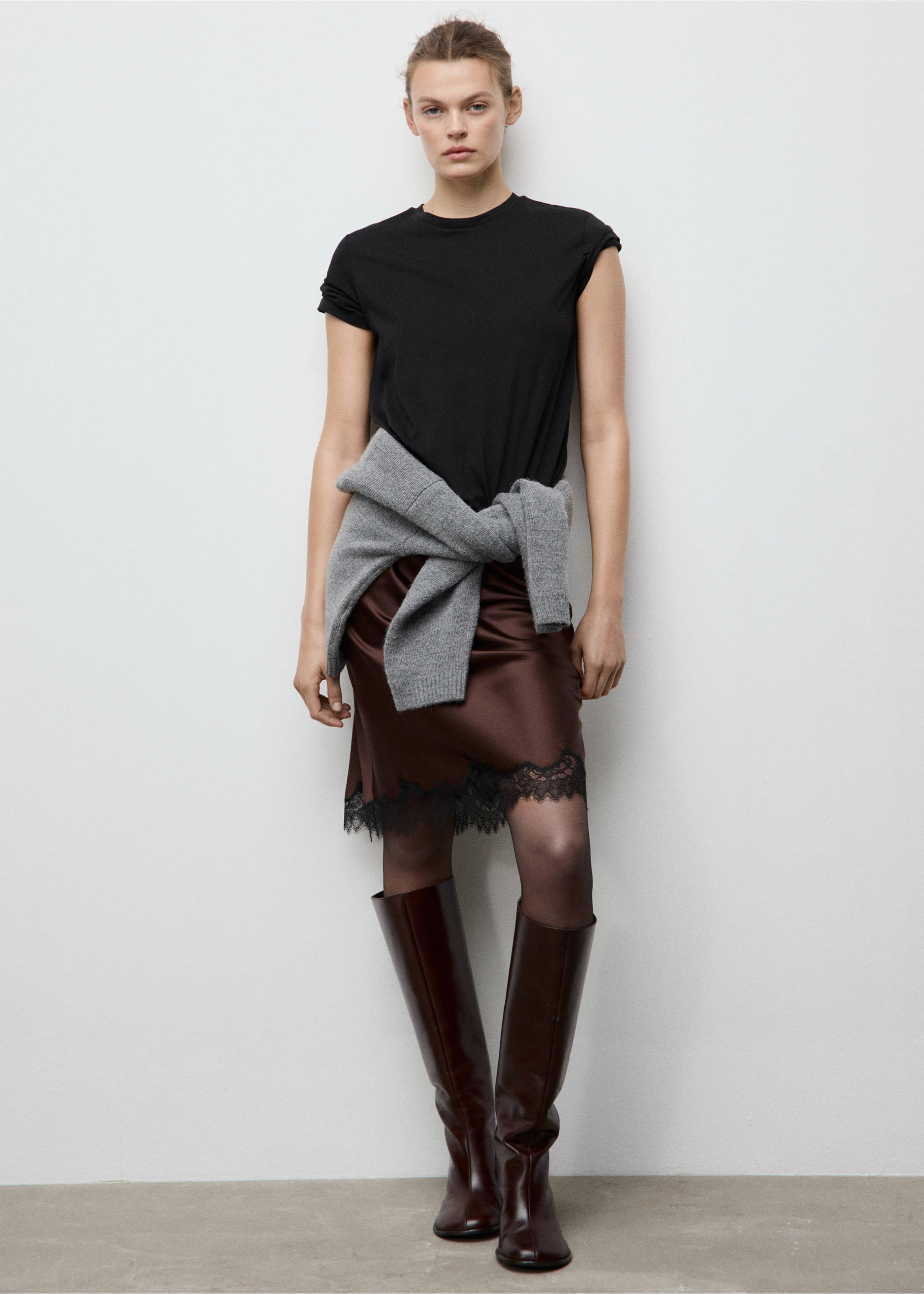 Pamučna majica kratkih rukava - Opći prikaz, Crna. Ref: 17091515-00.