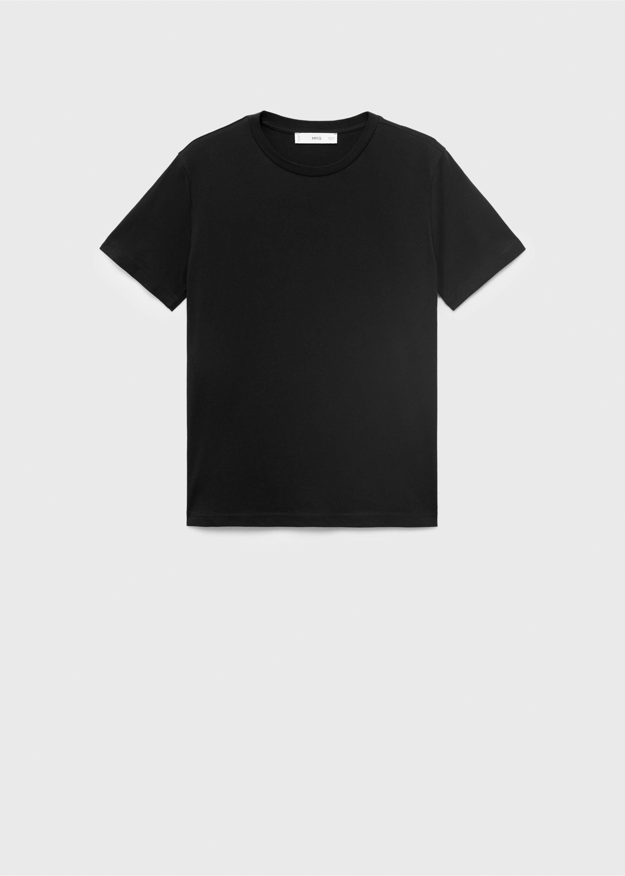Cotton short-sleeved t-shirt - Article without model, Black. Ref: 17091515-00.