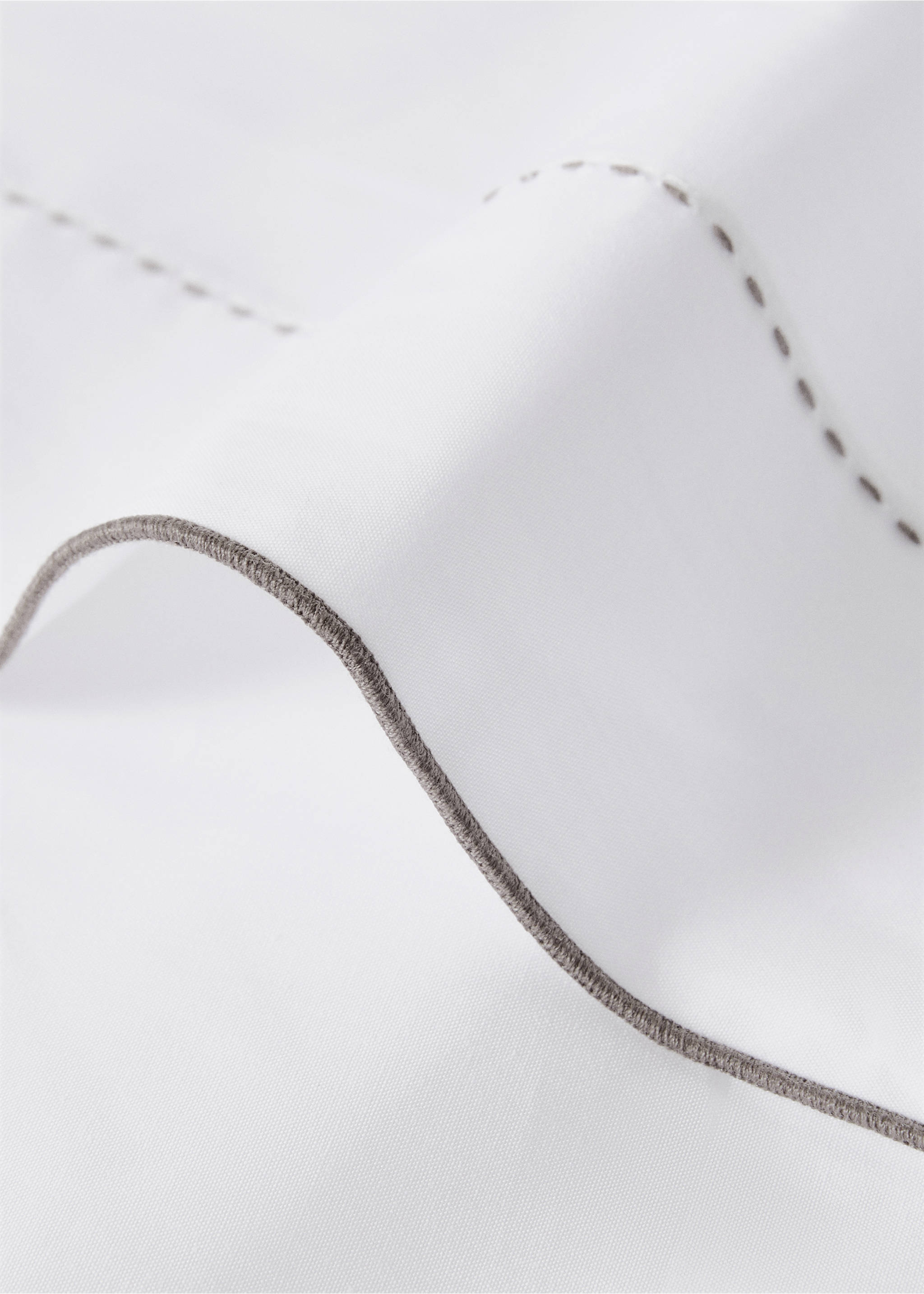 200-thread count percale cotton top sheet for 90 cm bed - Details of the article 1, White. Ref: 17091521-00.