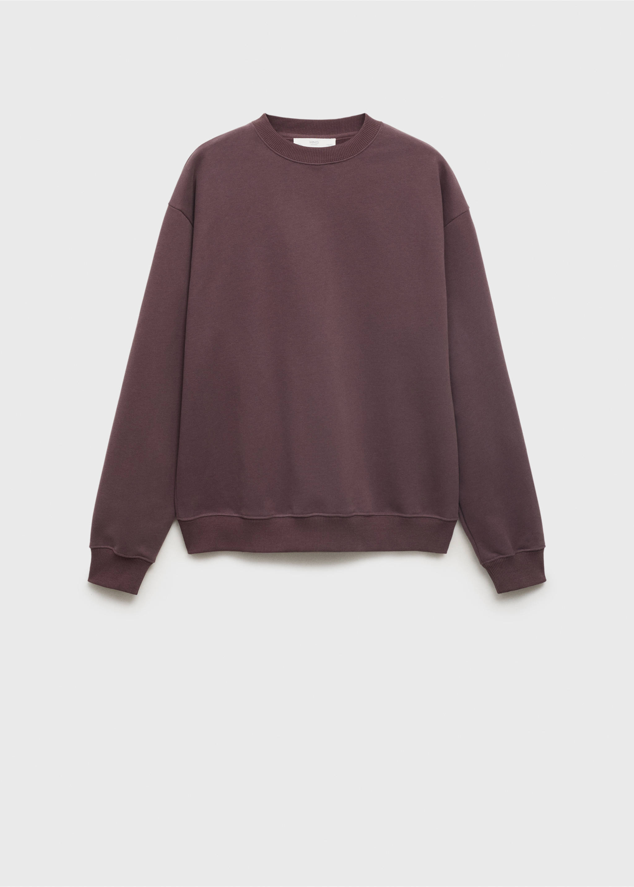 Plain organic cotton sweatshirt - Article without model, Dark Red. Ref: 17091524-00.