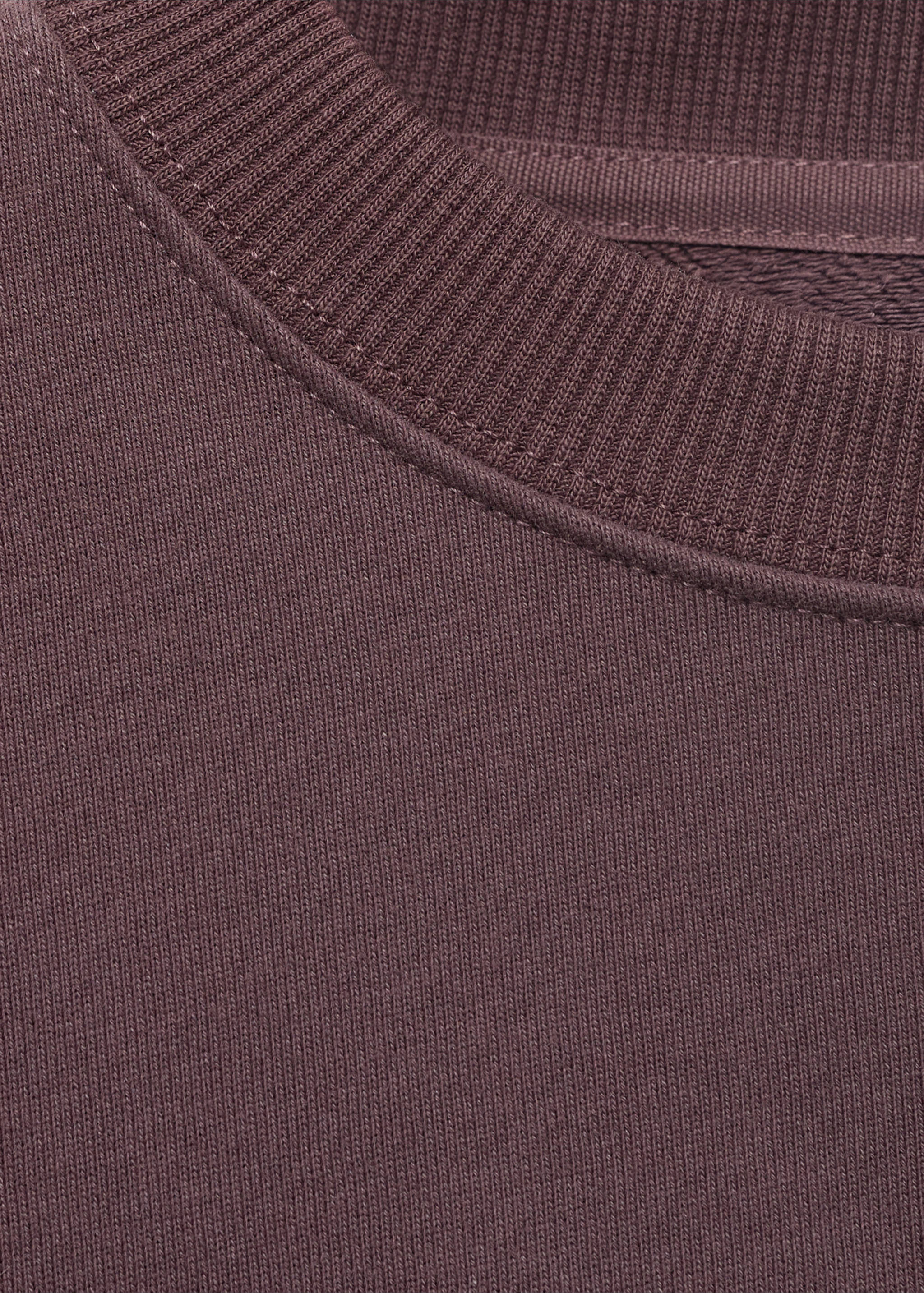Plain organic cotton sweatshirt - Details of the article 8, Dark Red. Ref: 17091524-00.