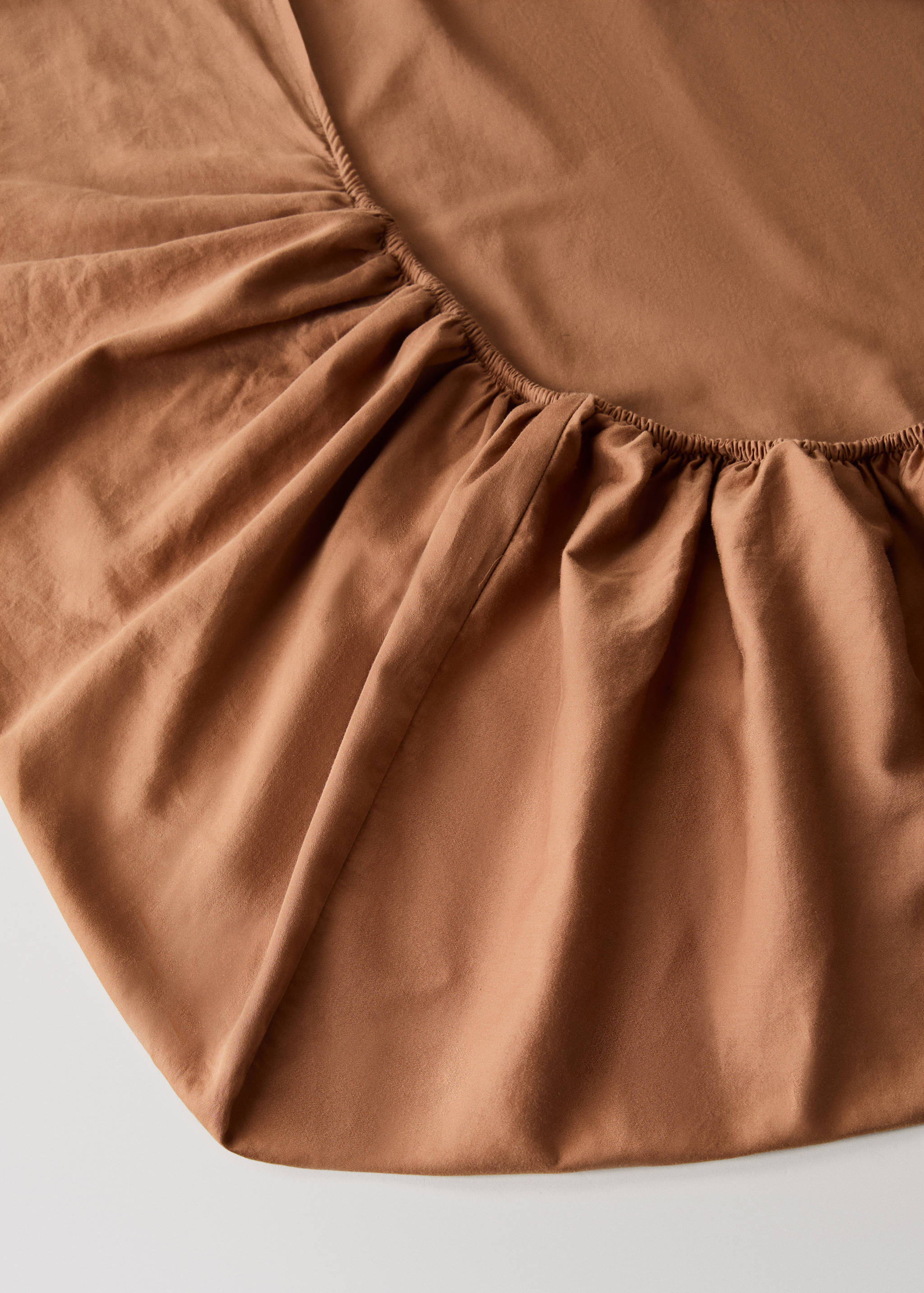 Washed cotton satin fitted sheet Single bed - Details of the article 1
