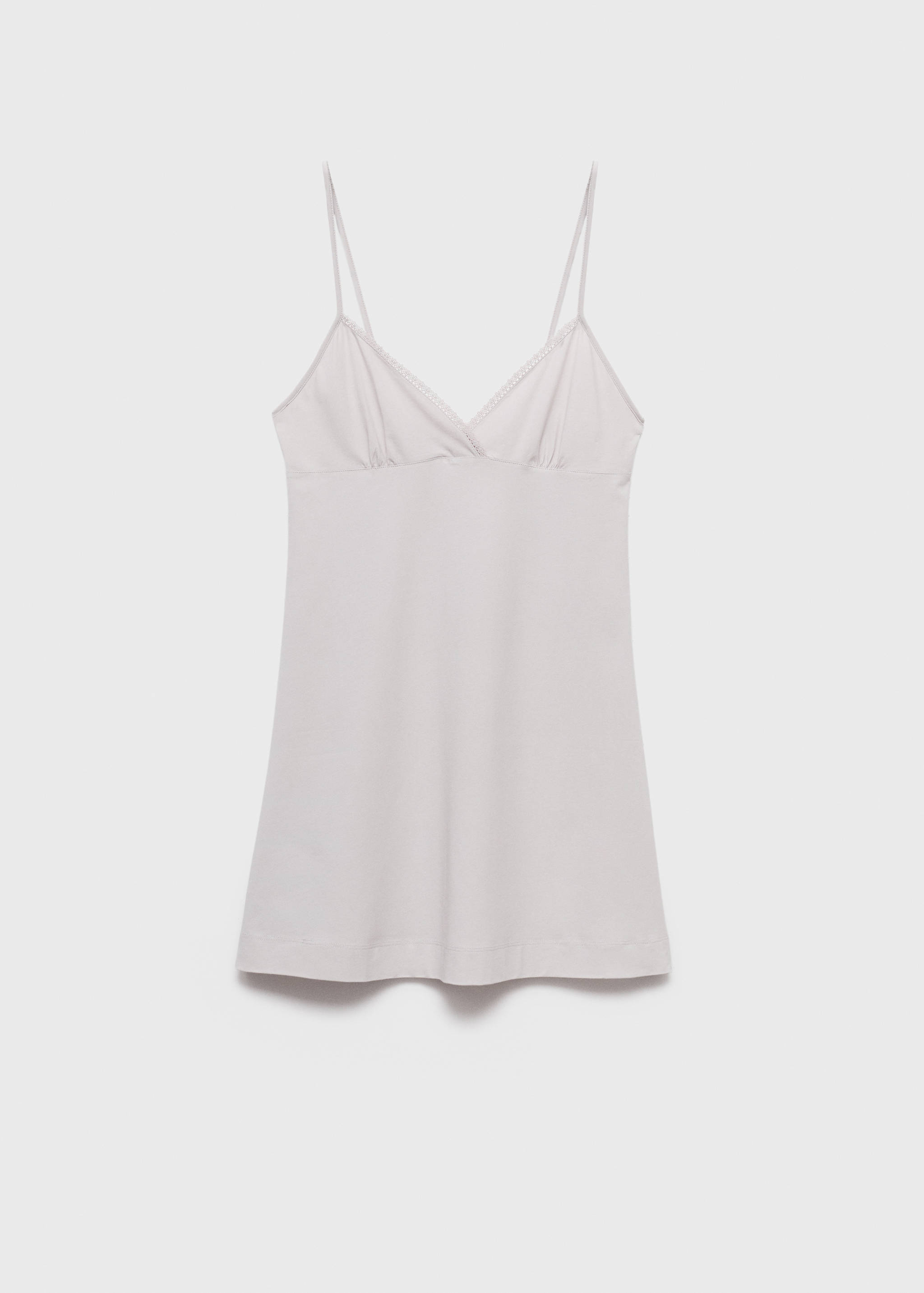 Fluid cotton nightdress with lace detailing - Article without model