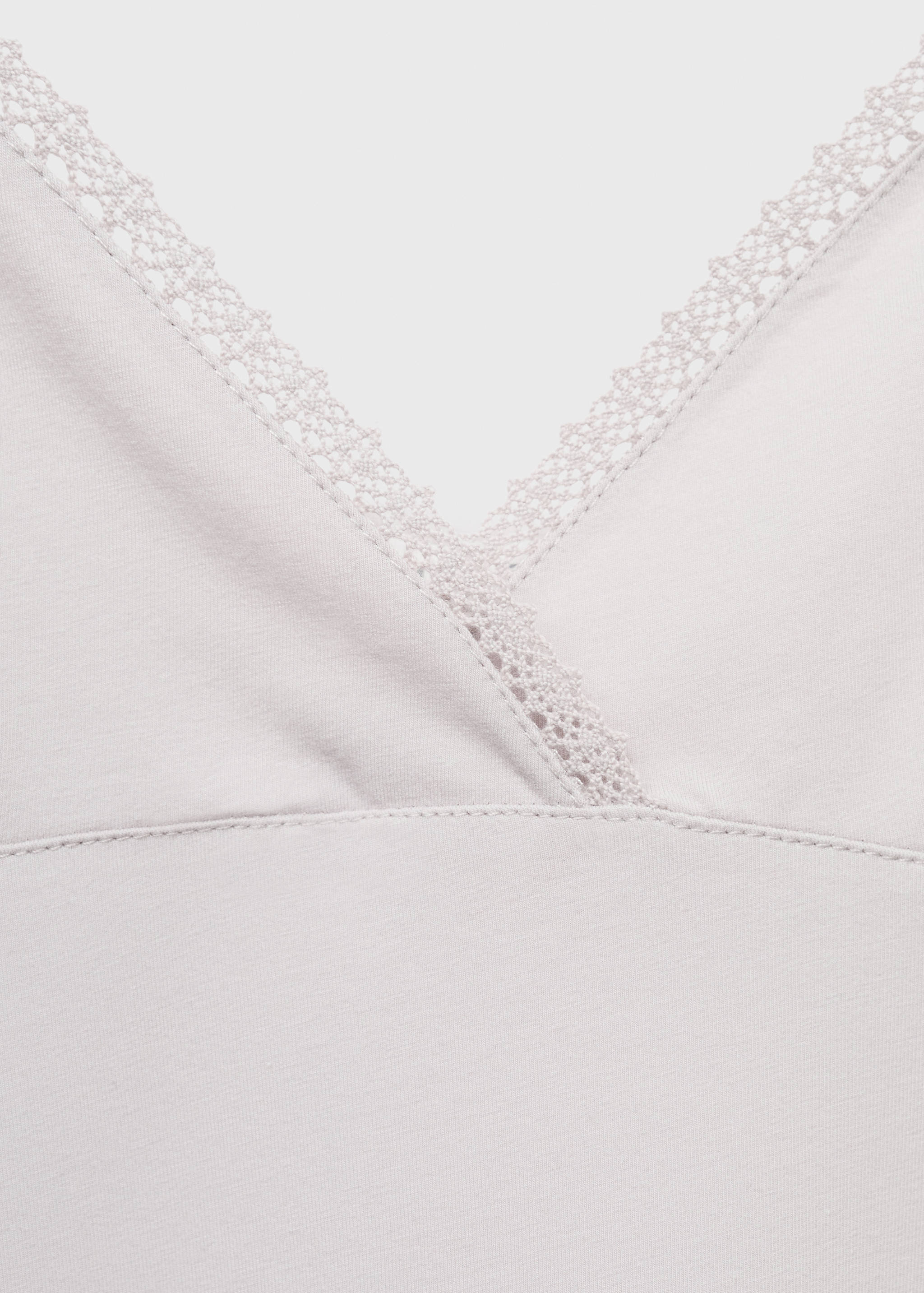 Fluid cotton nightdress with lace detailing - Details of the article 8