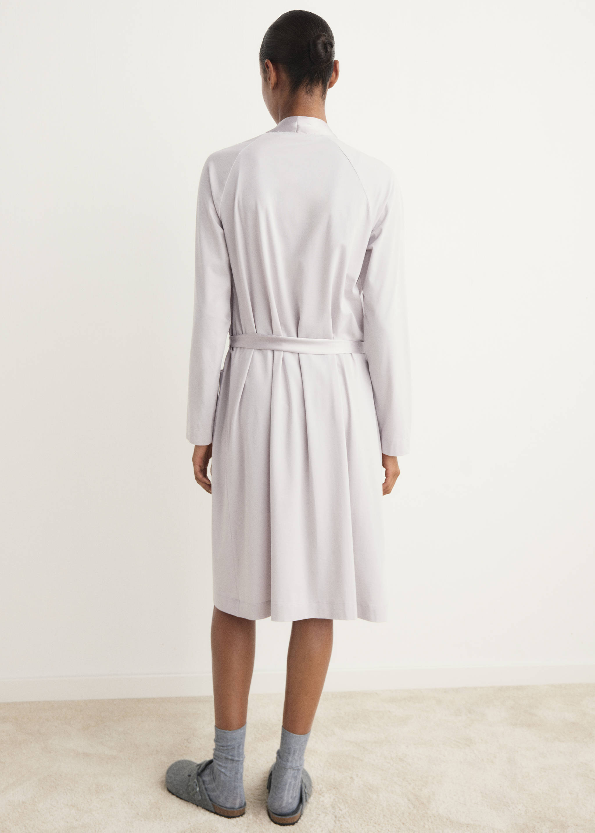 Peignoir en coton liseré satin - Verso de l’article