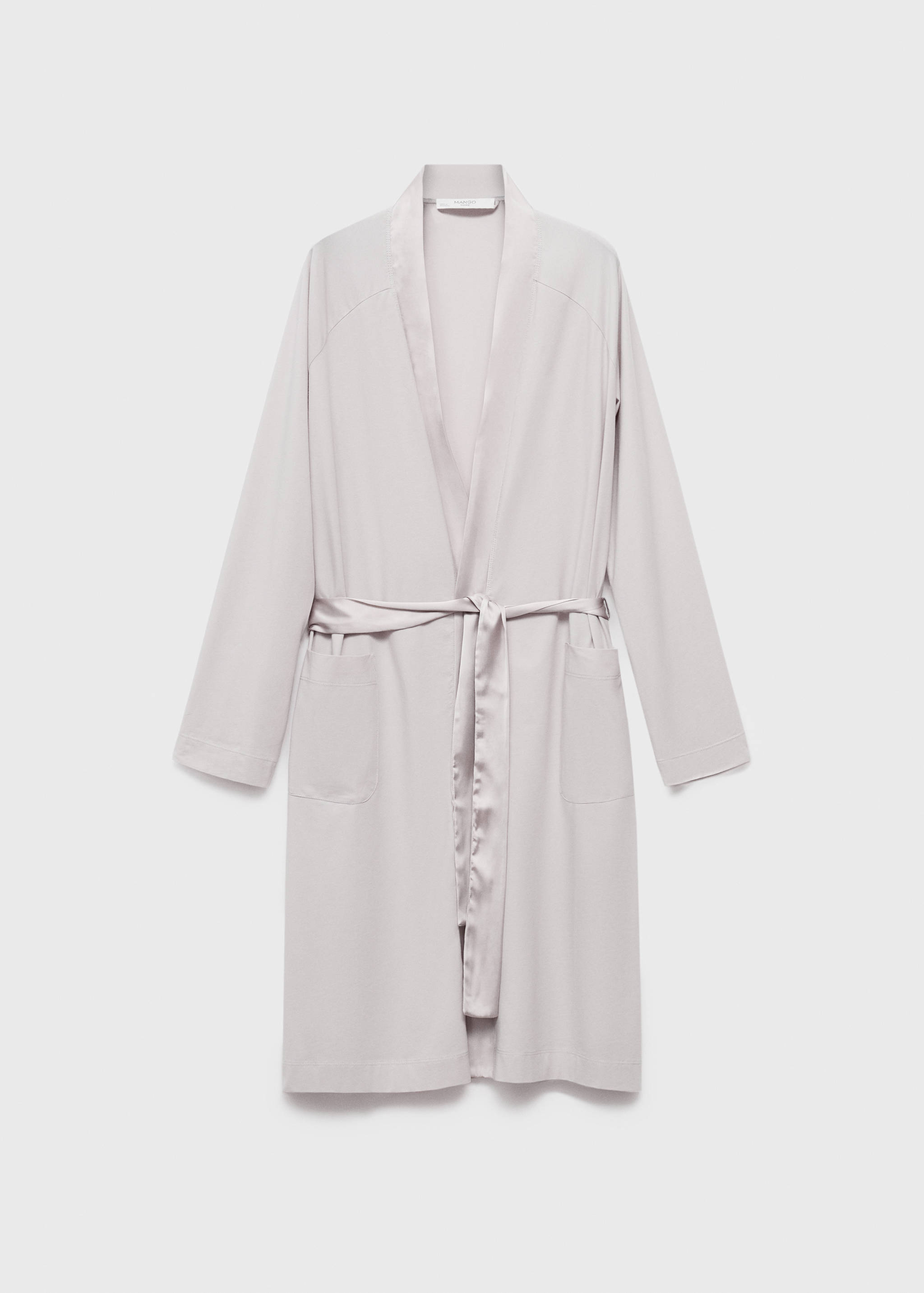 Cotton dressing gown with satin trim - Article without model