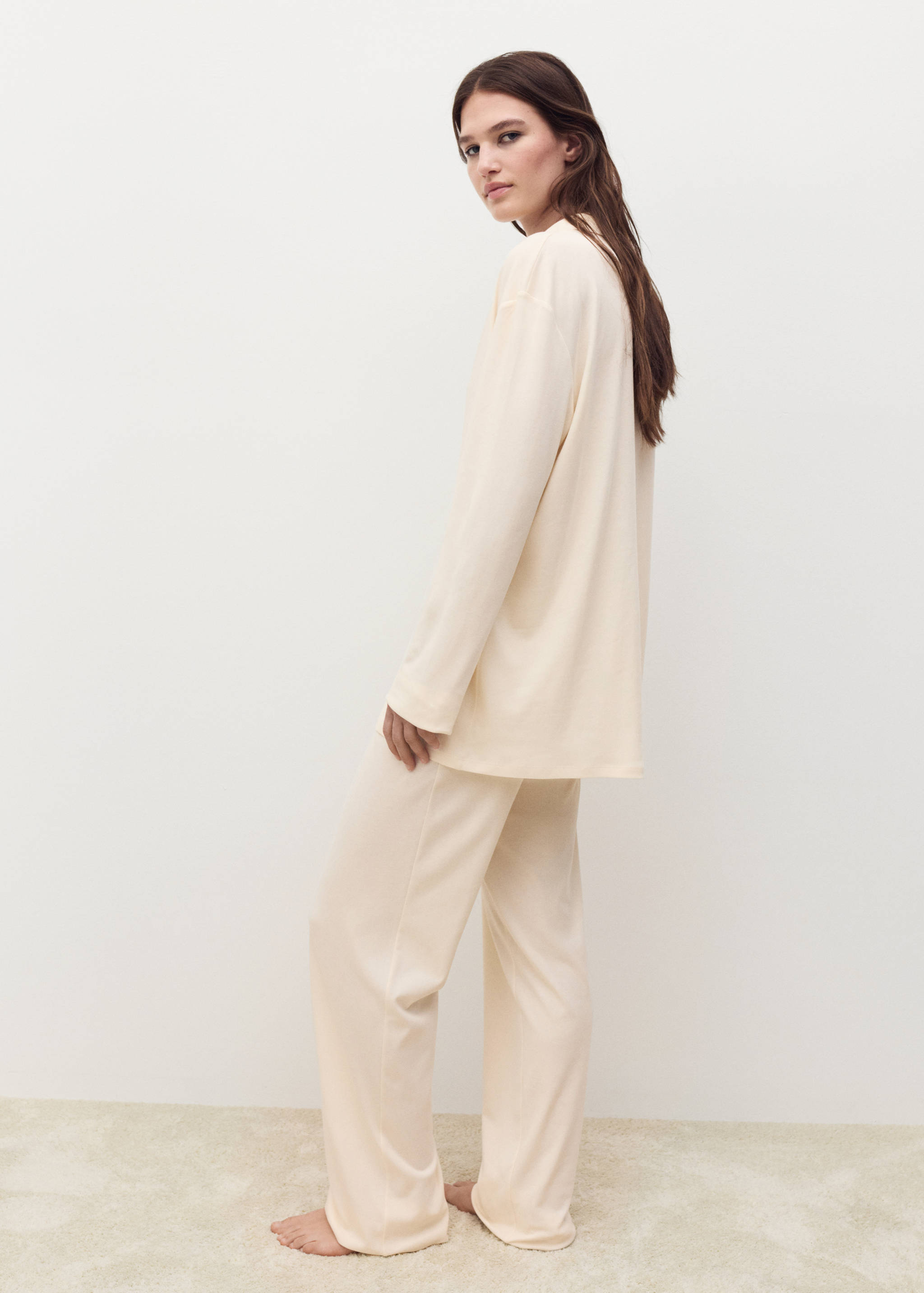 Camisa pijama algodón liso - Reverso del artículo