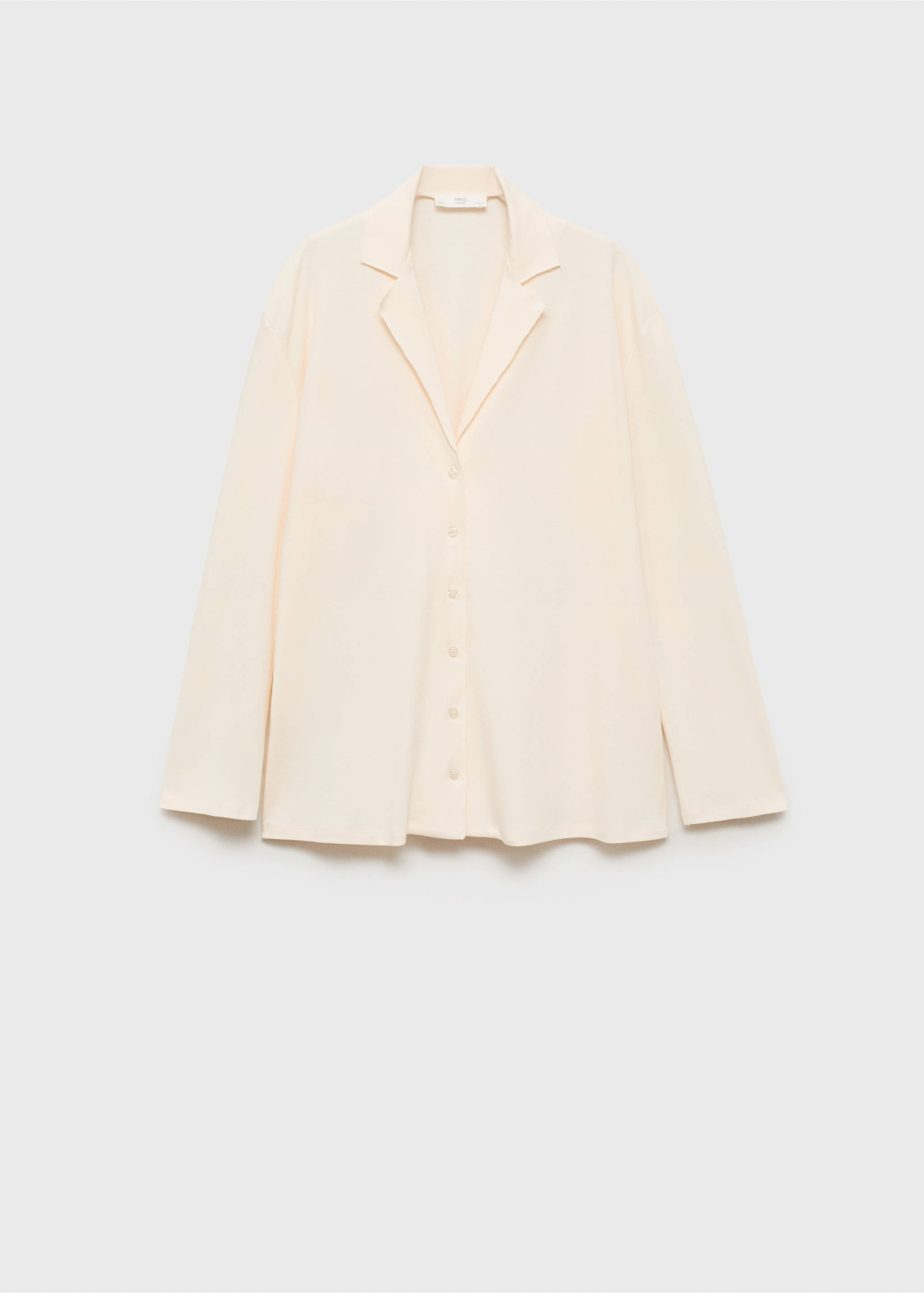 Plain cotton pyjama shirt - Article without model, Vanilla. Ref: 17091542-00.