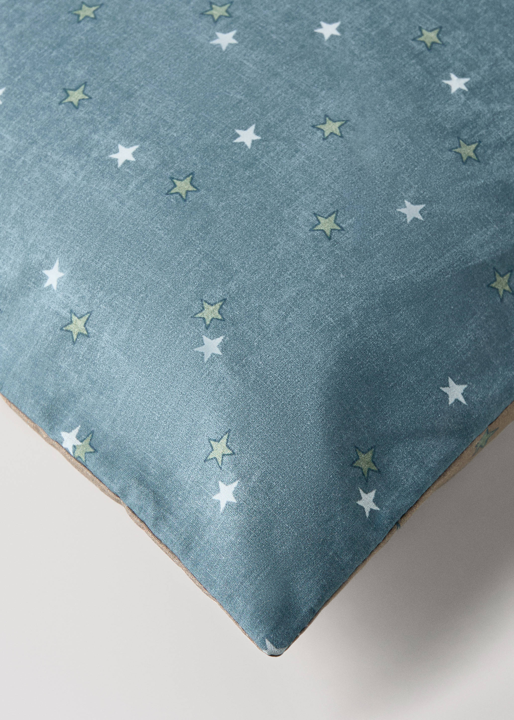 Reversible cotton percale cotton duvet cover with stars for cot - Details of the article 2