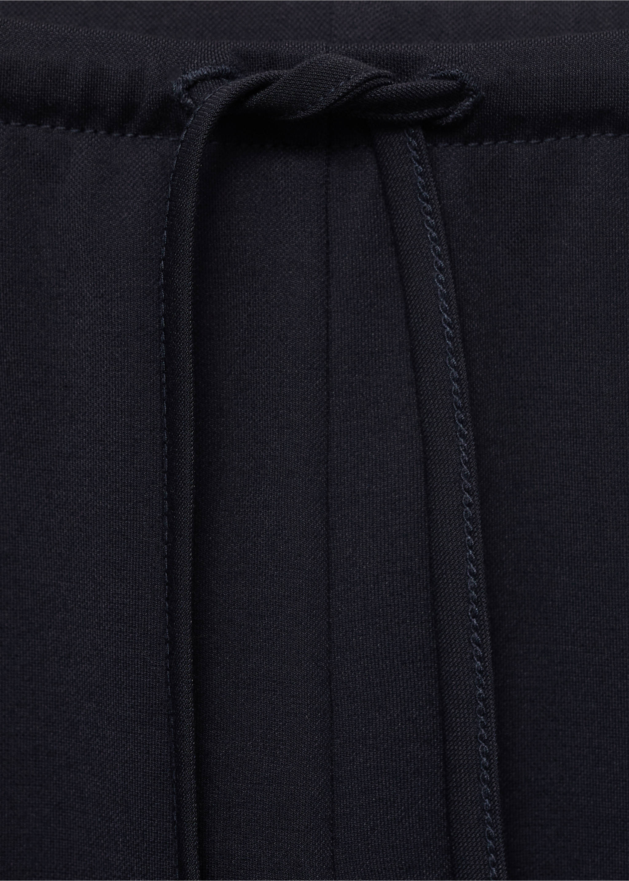 Wide leg trousers with elasticated waist - Details of the article 8, Navy. Ref: 17091578-00.