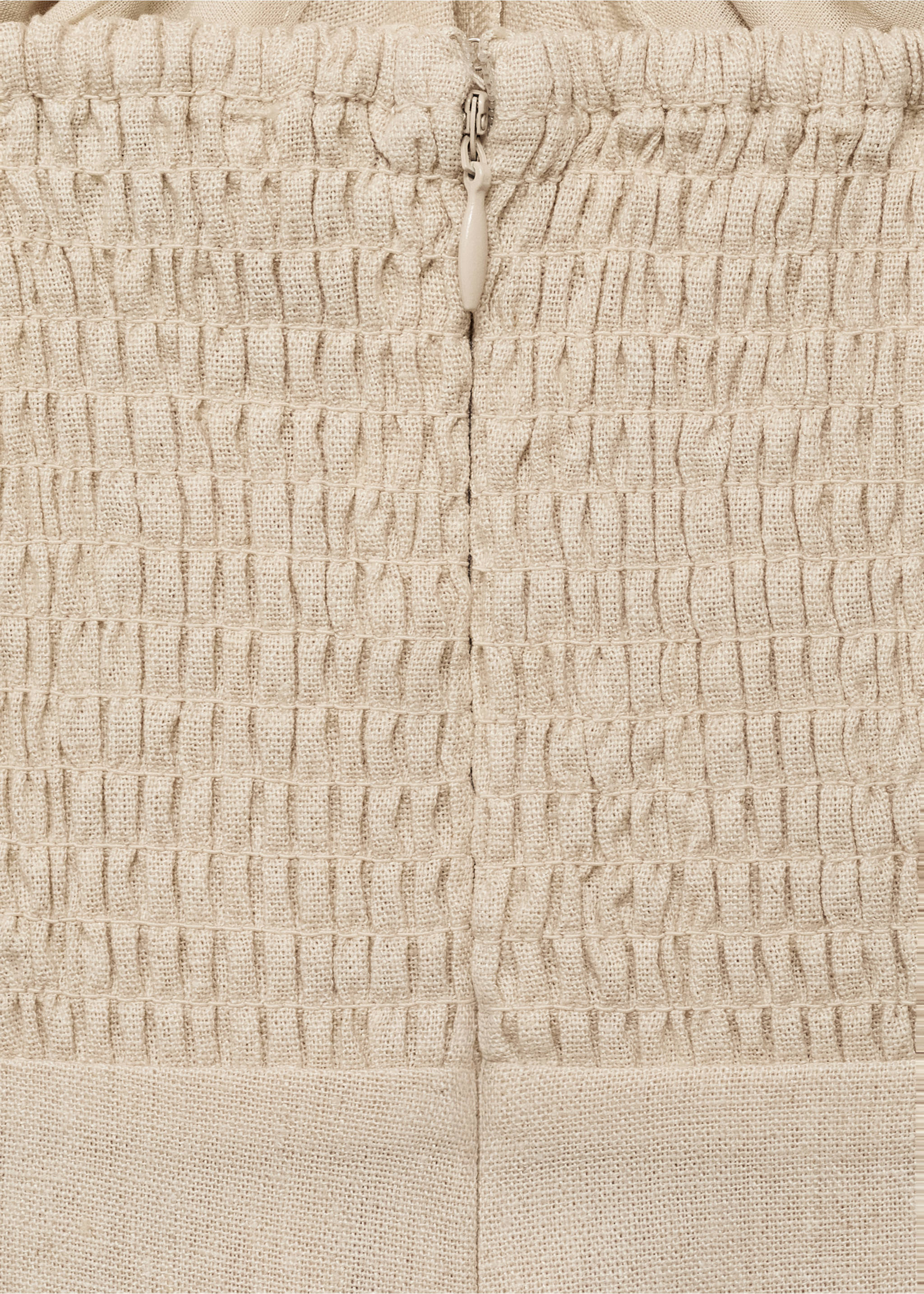 Linen jumpsuit with hoop detail - Details of the article 0, Sand. Ref: 17092029-00.