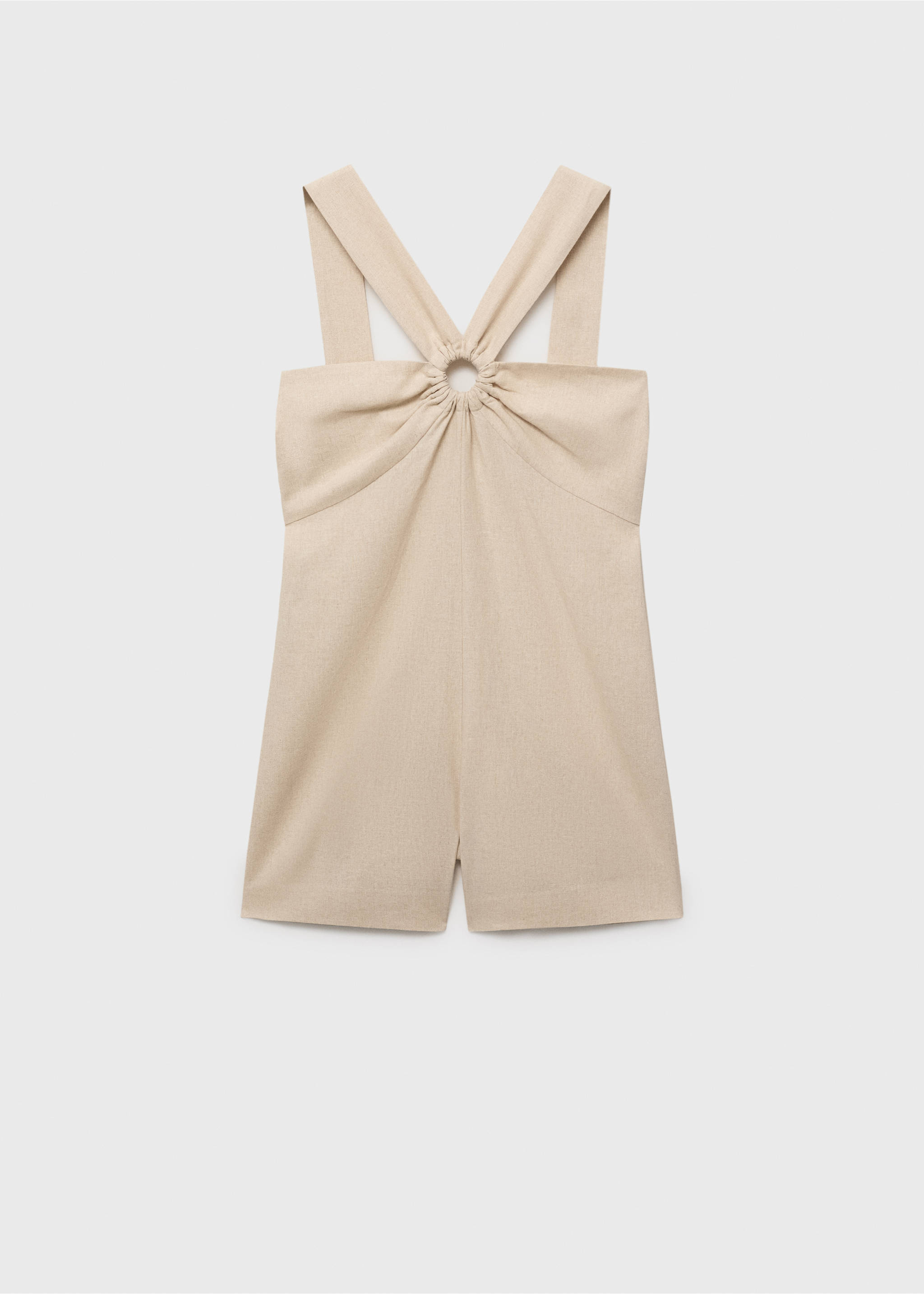 Linen jumpsuit with hoop detail - Article without model, Sand. Ref: 17092029-00.