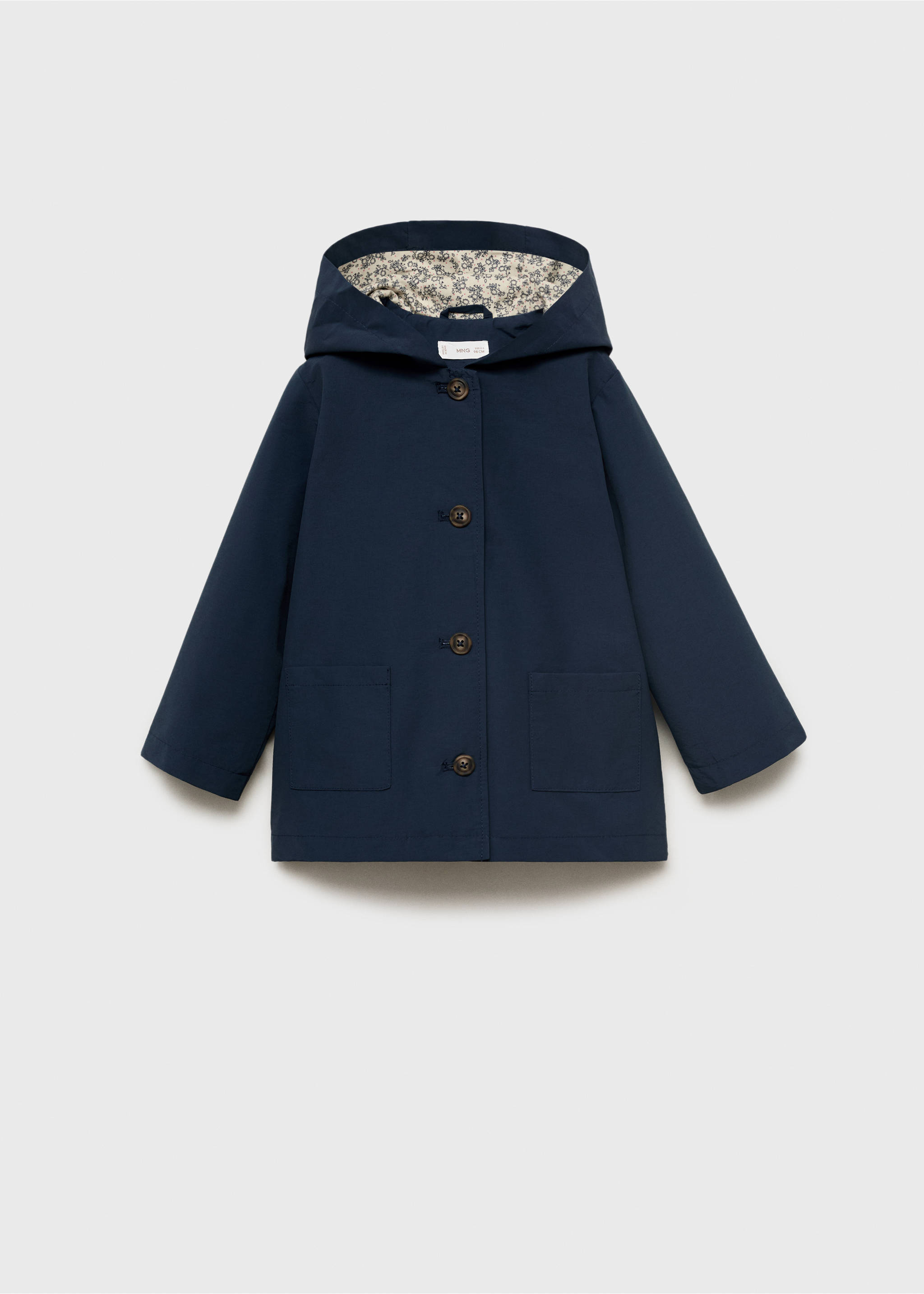 Hooded cotton parka - Article without model, Navy. Ref: 17092532-00.