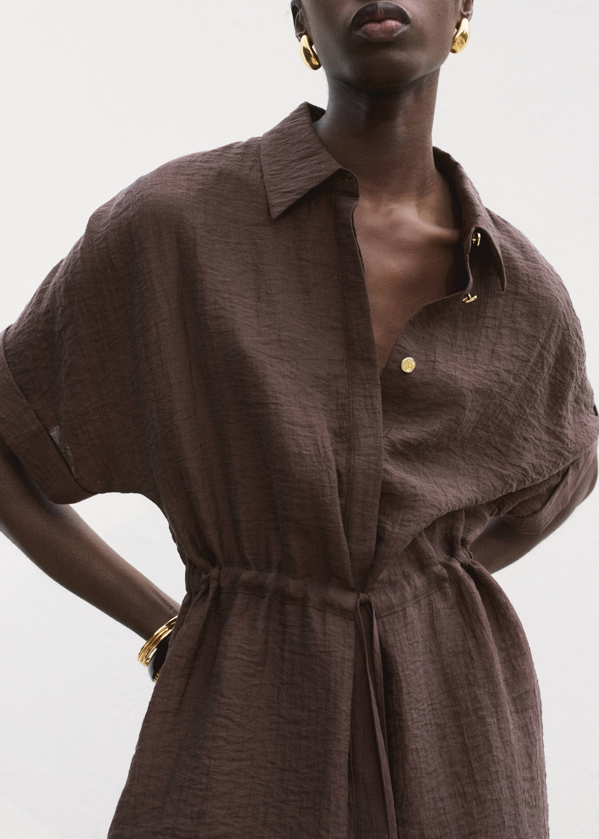 Lyocell shirt with adjustable waist - Details of the article 3