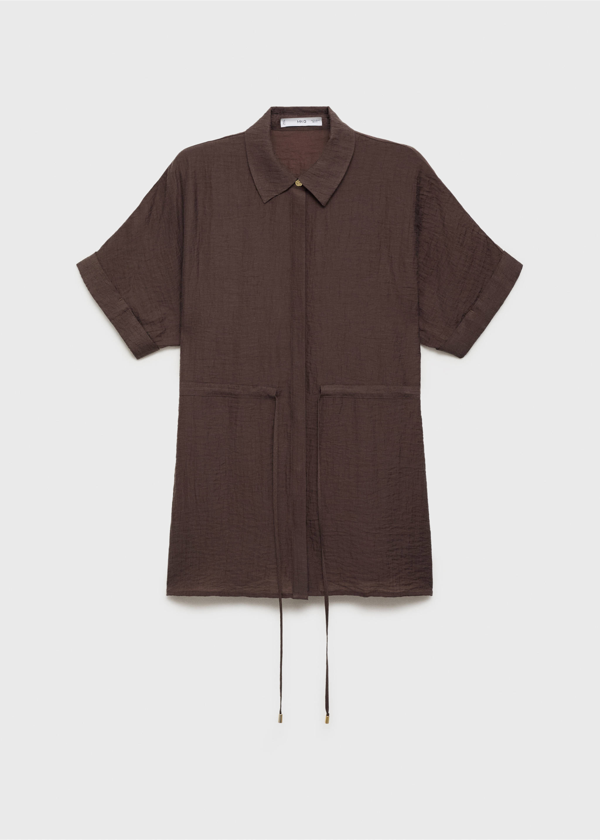 Lyocell shirt with adjustable waist - Article without model, Chocolate. Ref: 17092535-00.