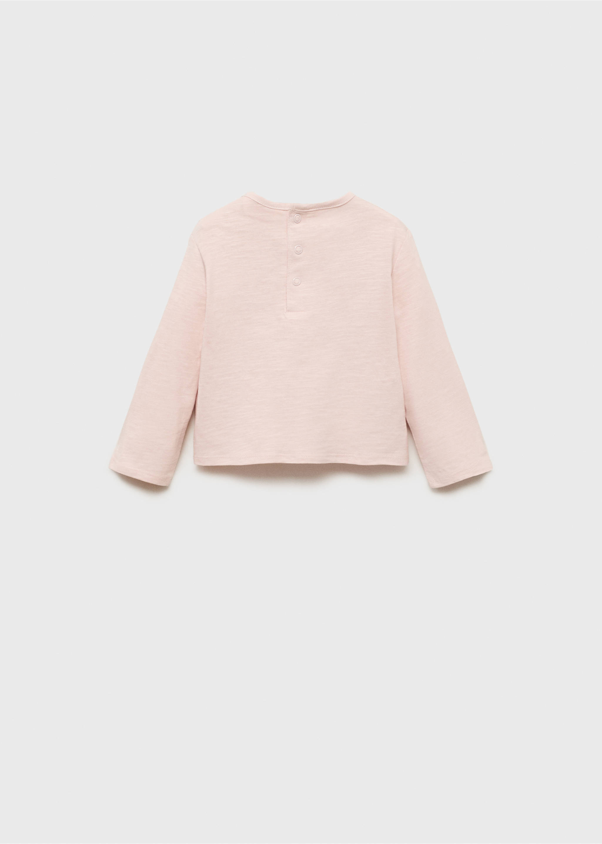 Baumwoll-T-Shirt mit Tasche - Rückseite des Artikels, Rosa. Ref: 17092538-00.