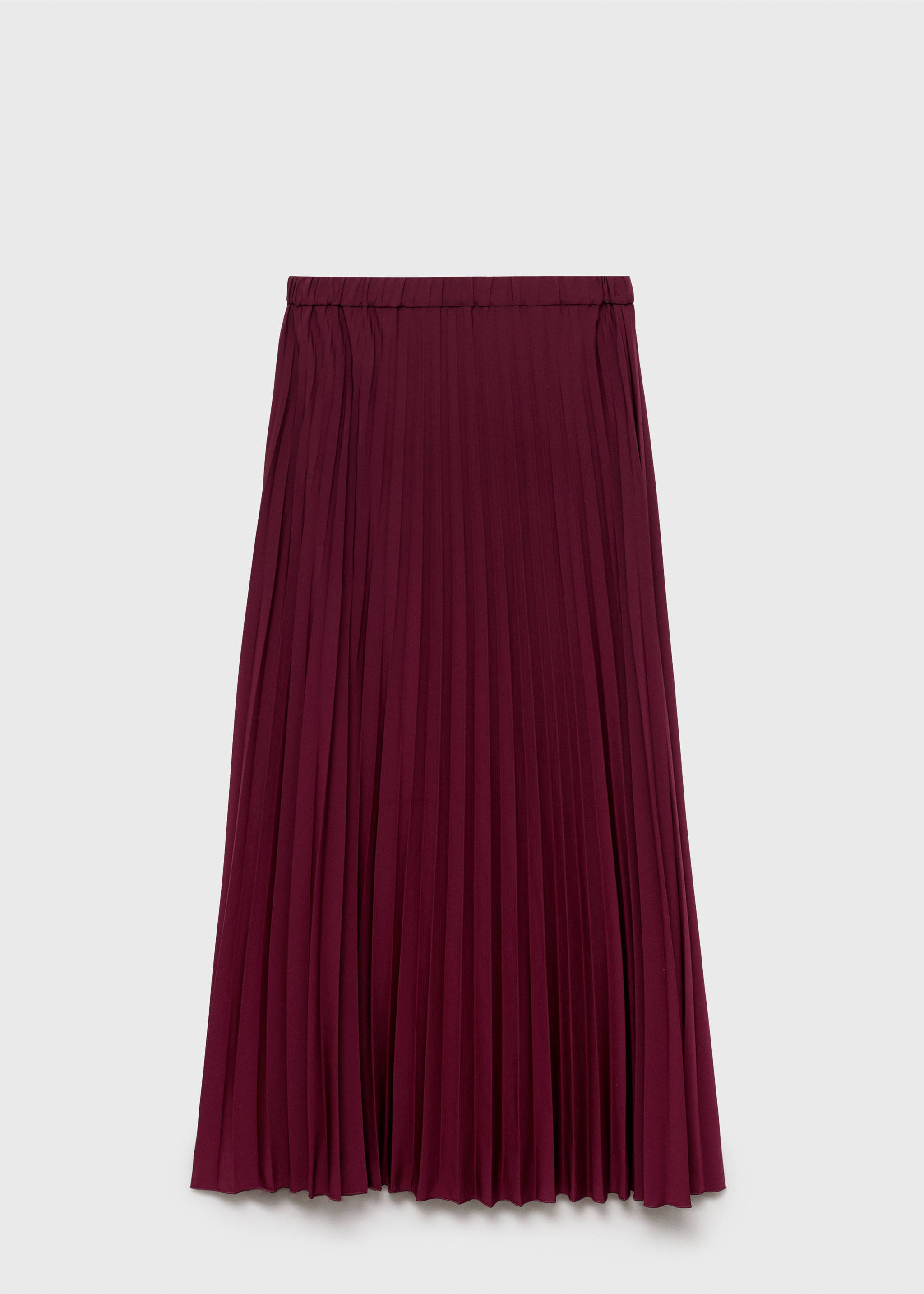 Long pleated skirt - Article without model, Burgundy. Ref: 17092539-00.