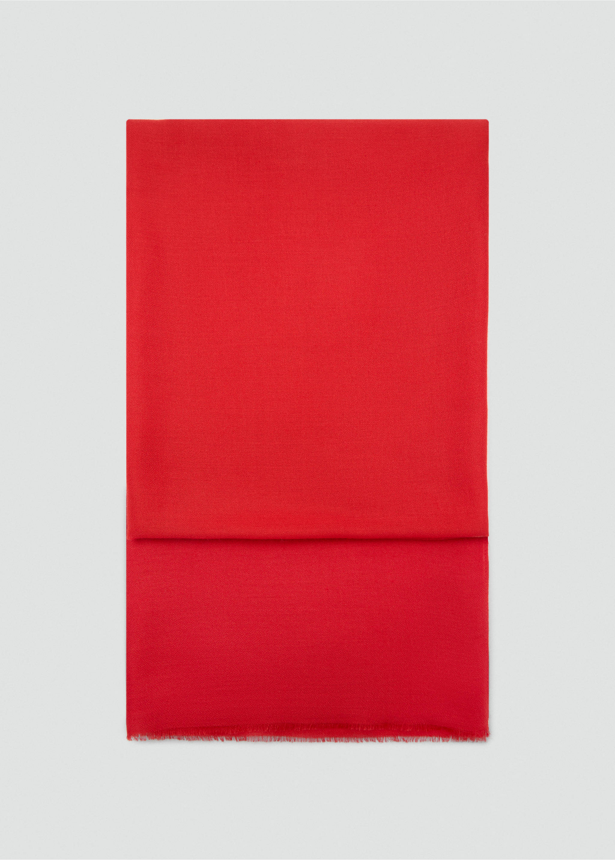 Plain shawl with frayed ends - Article without model, Red. Ref: 17092542-00.